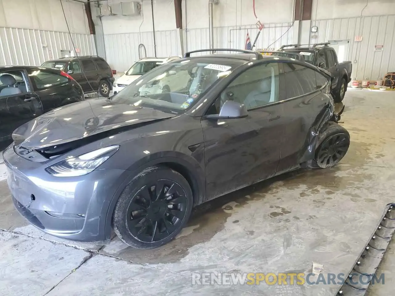 1 Photograph of a damaged car 5YJYGDEE8MF079631 TESLA MODEL Y 2021