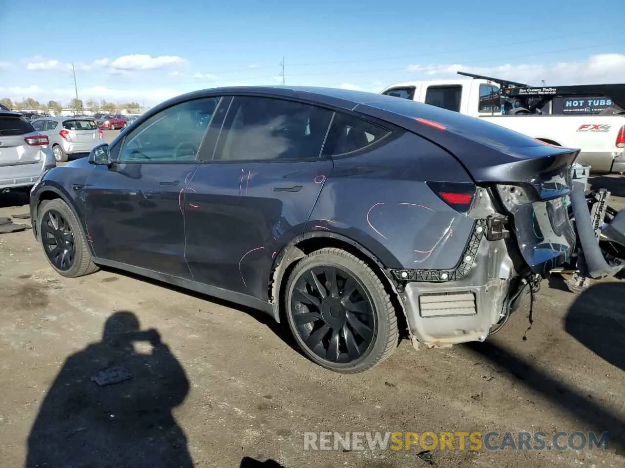 2 Photograph of a damaged car 5YJYGDEE8MF092413 TESLA MODEL Y 2021