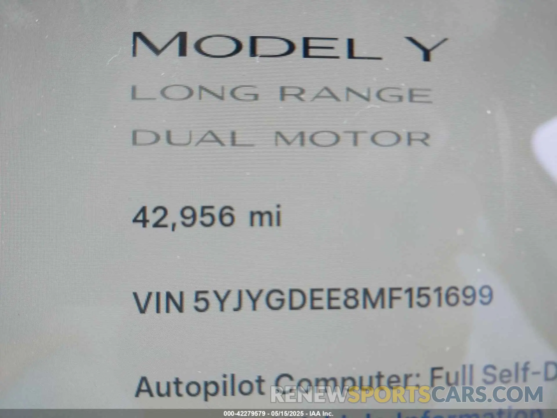 16 Фотография поврежденного автомобиля 5YJYGDEE8MF151699 TESLA MODEL Y 2021