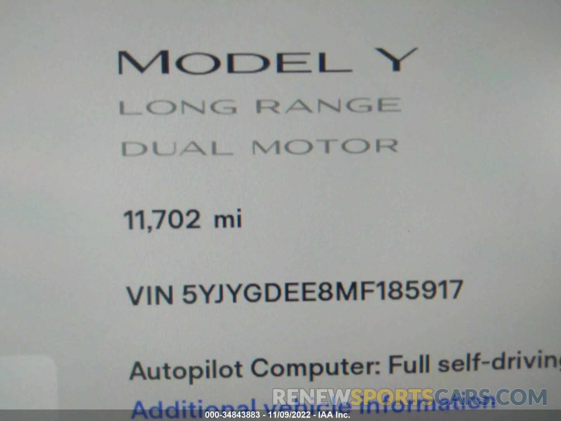 7 Photograph of a damaged car 5YJYGDEE8MF185917 TESLA MODEL Y 2021