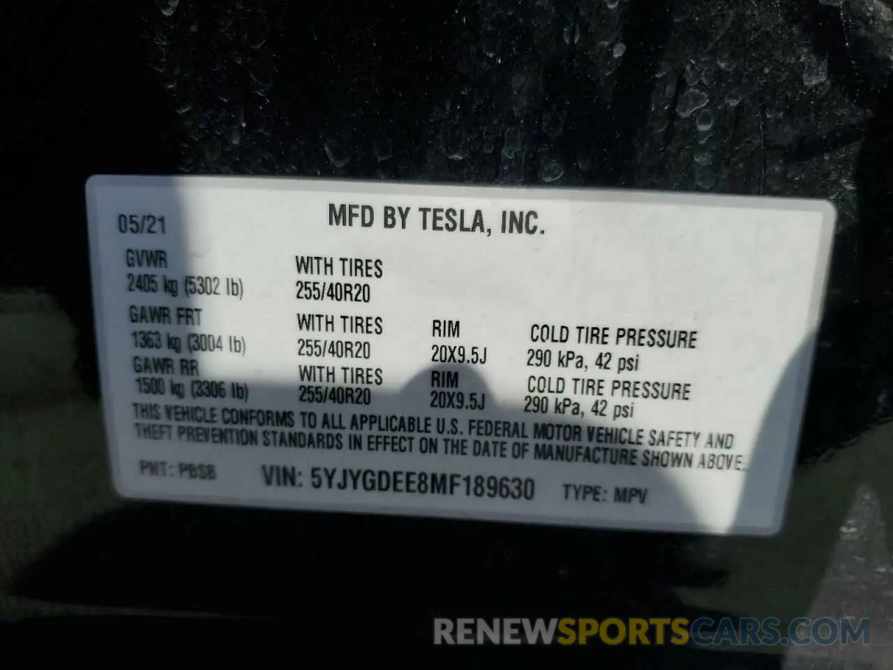 12 Фотография поврежденного автомобиля 5YJYGDEE8MF189630 TESLA MODEL Y 2021