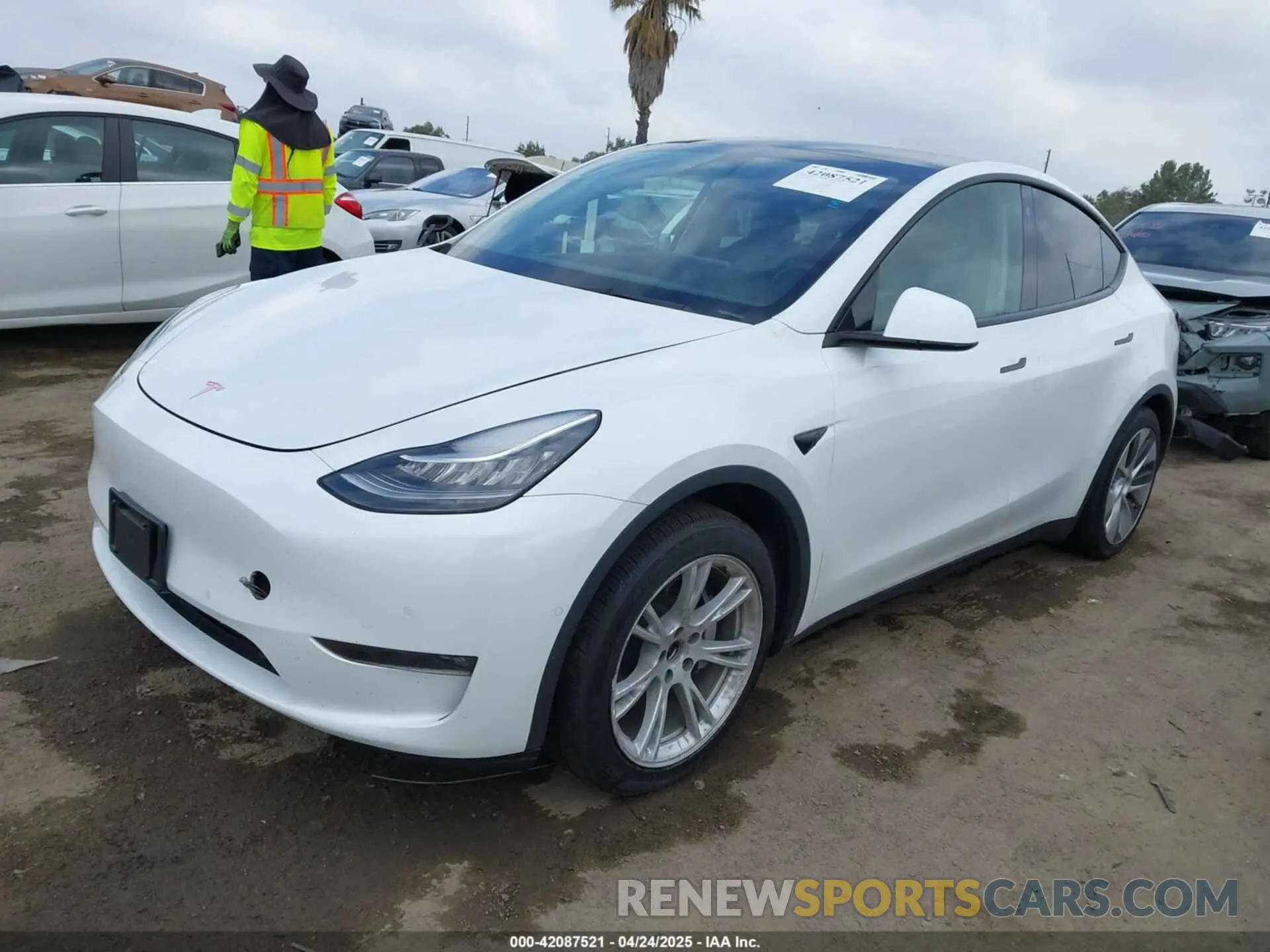 2 Photograph of a damaged car 5YJYGDEE8MF199686 TESLA MODEL Y 2021