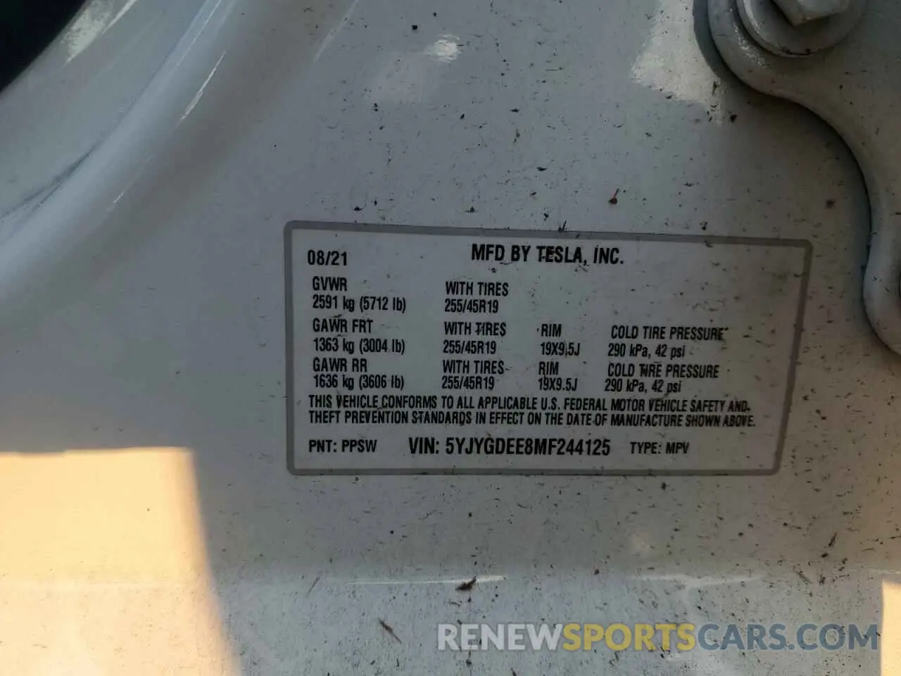 13 Фотография поврежденного автомобиля 5YJYGDEE8MF244125 TESLA MODEL Y 2021