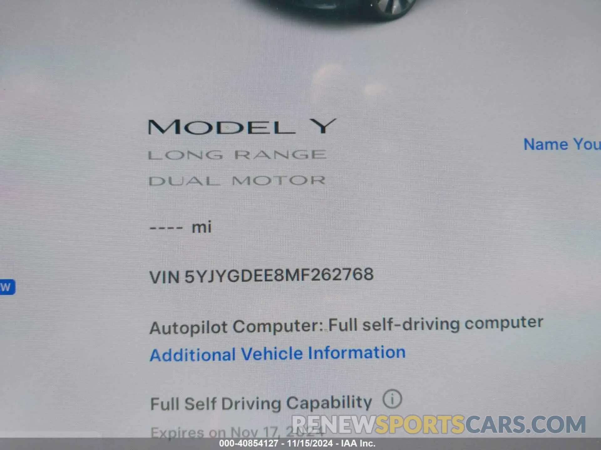 15 Фотография поврежденного автомобиля 5YJYGDEE8MF262768 TESLA MODEL Y 2021