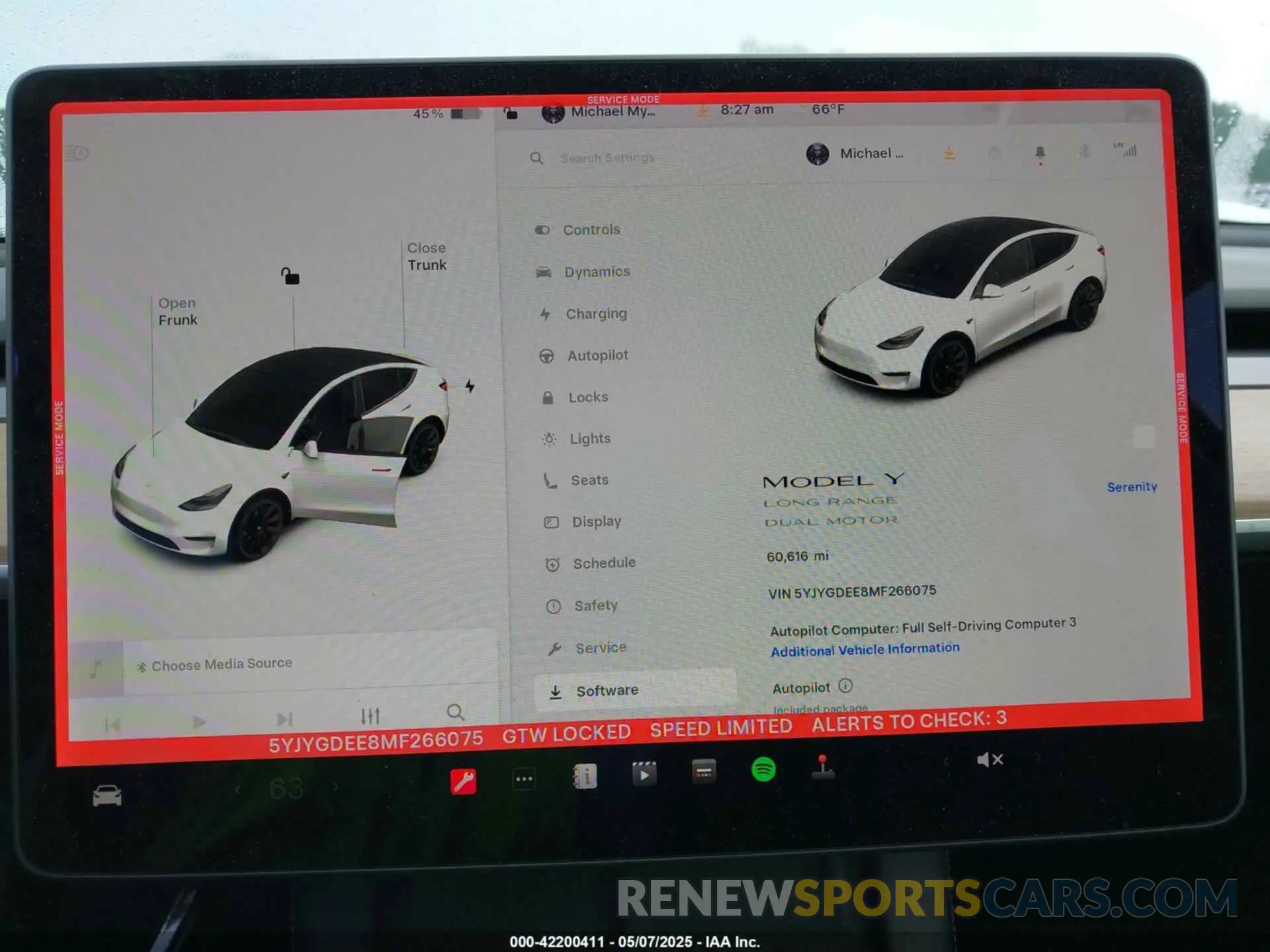 7 Фотография поврежденного автомобиля 5YJYGDEE8MF266075 TESLA MODEL Y 2021