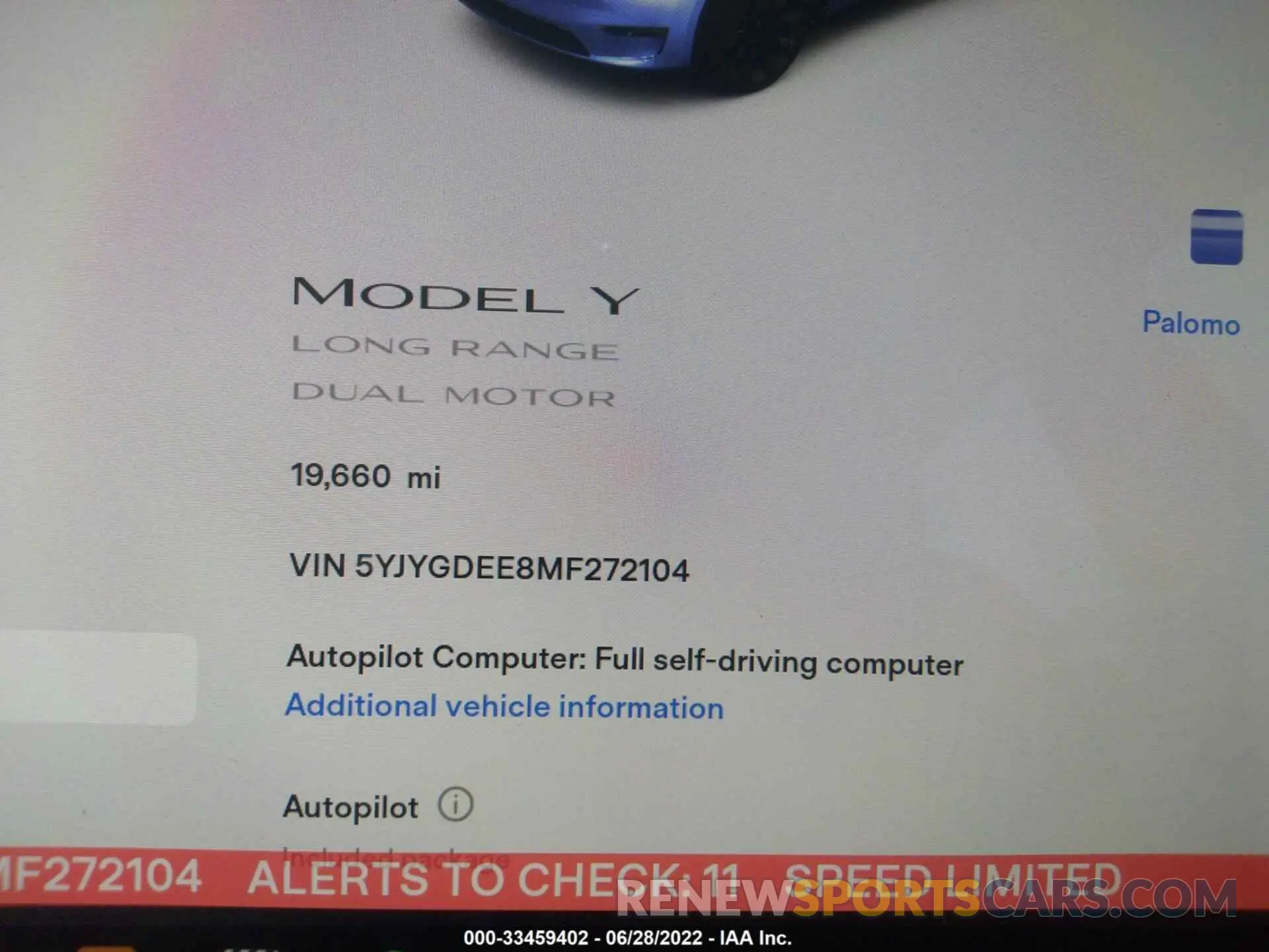 7 Фотография поврежденного автомобиля 5YJYGDEE8MF272104 TESLA MODEL Y 2021