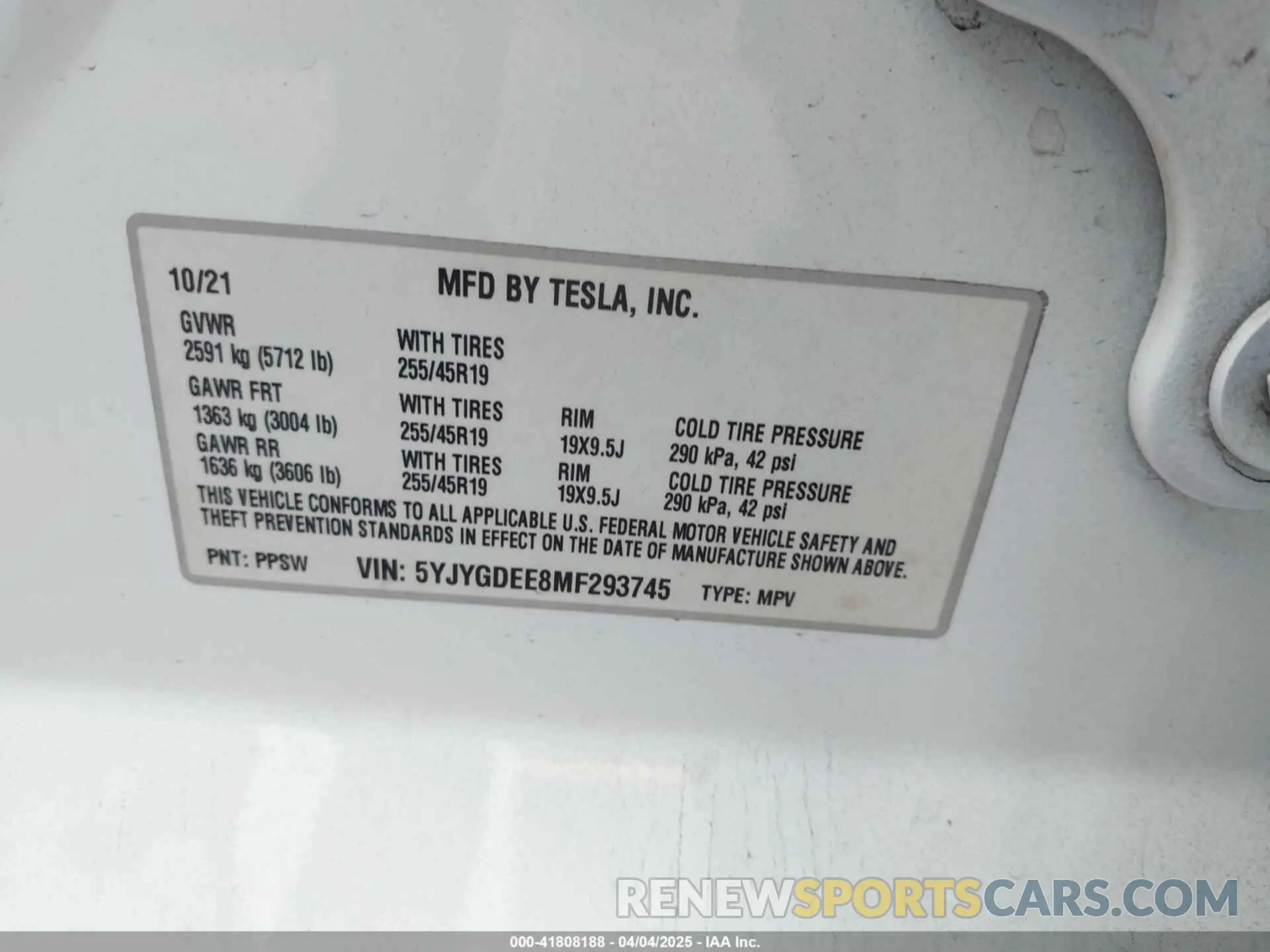 9 Photograph of a damaged car 5YJYGDEE8MF293745 TESLA MODEL Y 2021