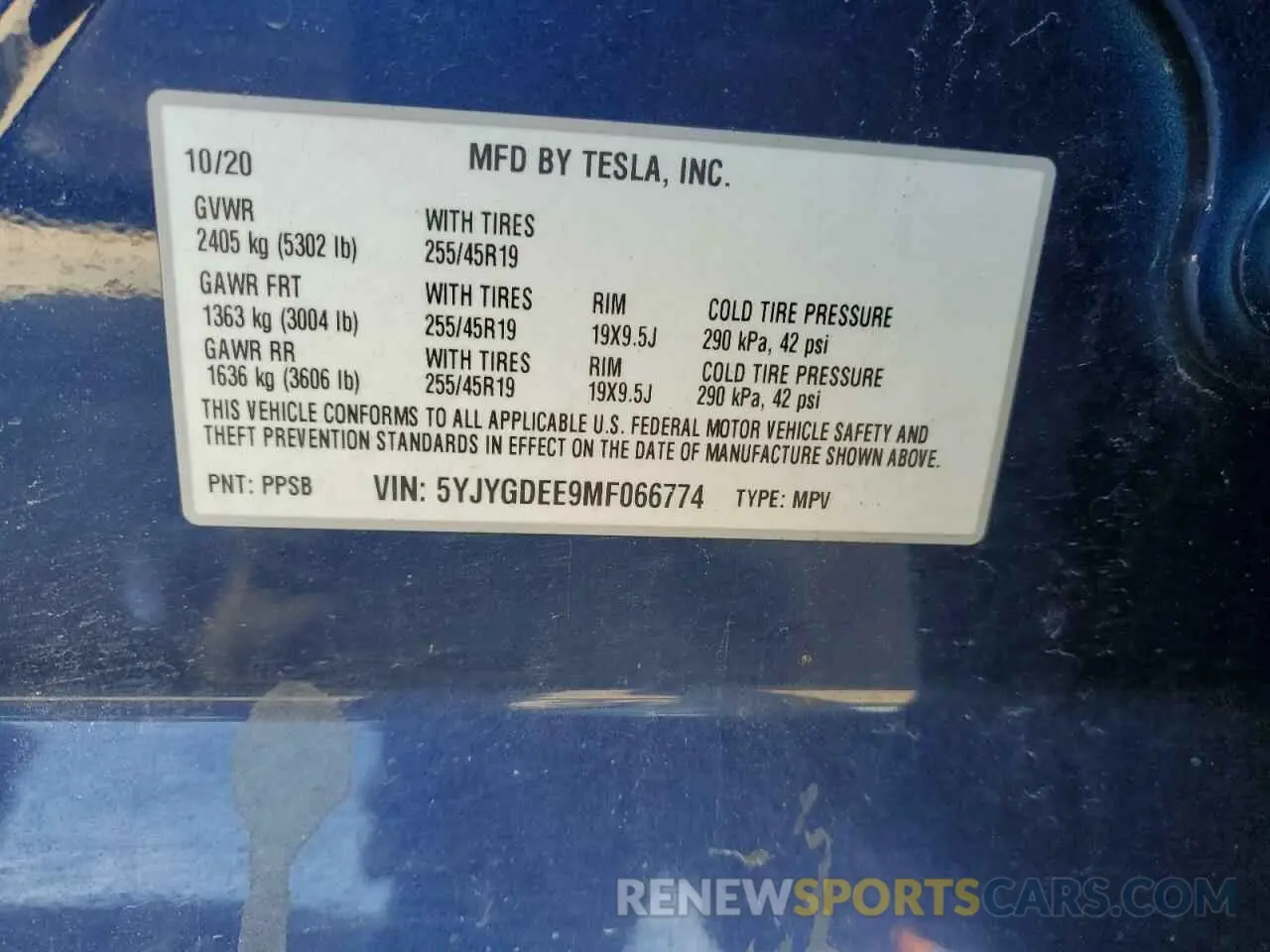 13 Фотография поврежденного автомобиля 5YJYGDEE9MF066774 TESLA MODEL Y 2021