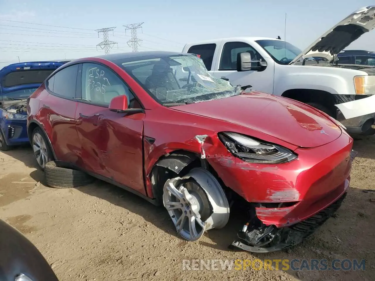 4 Фотография поврежденного автомобиля 5YJYGDEE9MF075698 TESLA MODEL Y 2021