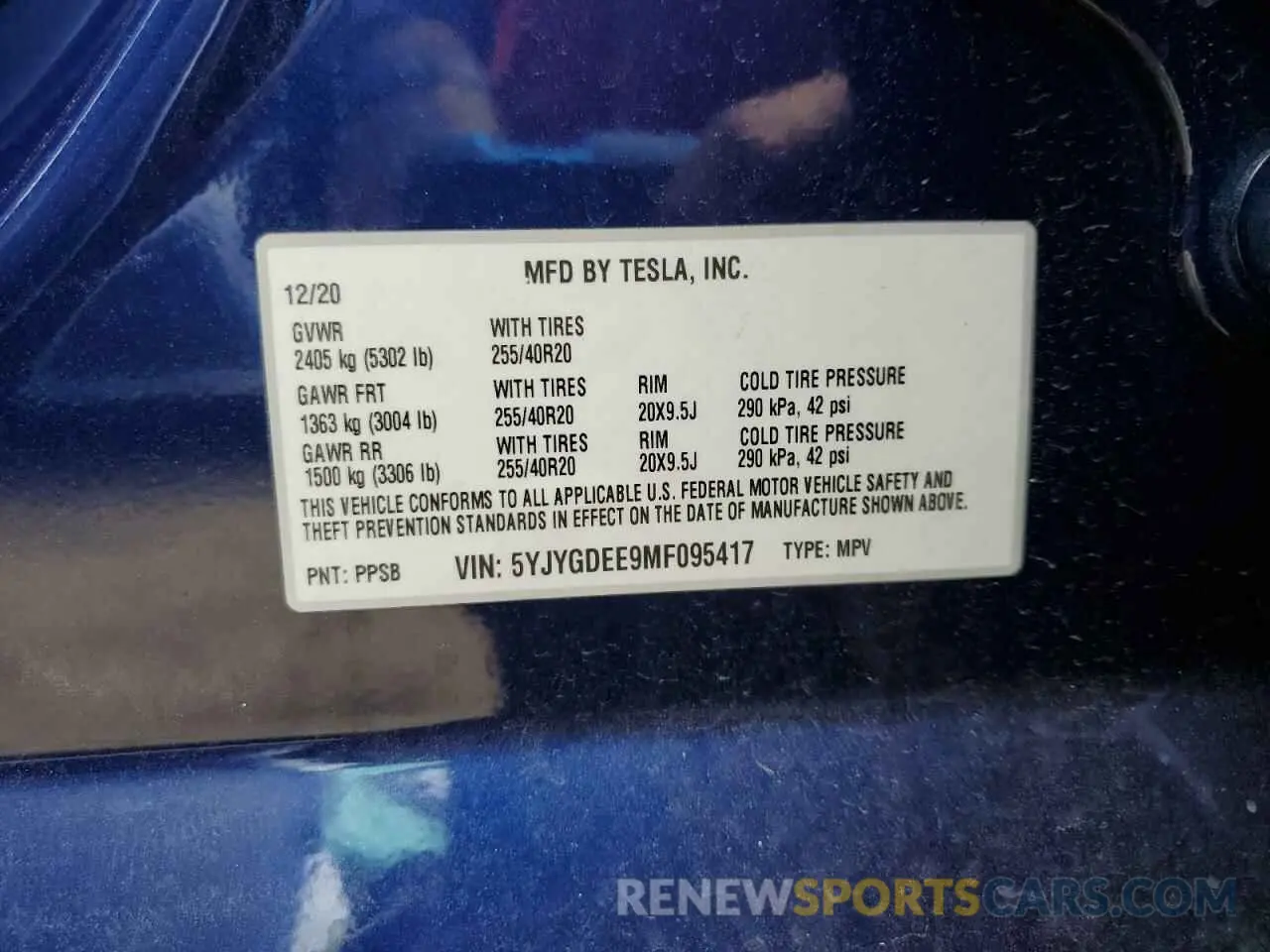 13 Фотография поврежденного автомобиля 5YJYGDEE9MF095417 TESLA MODEL Y 2021