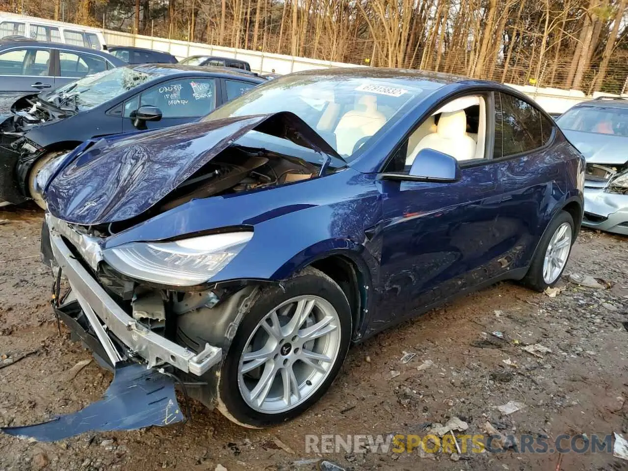 1 Photograph of a damaged car 5YJYGDEE9MF114192 TESLA MODEL Y 2021