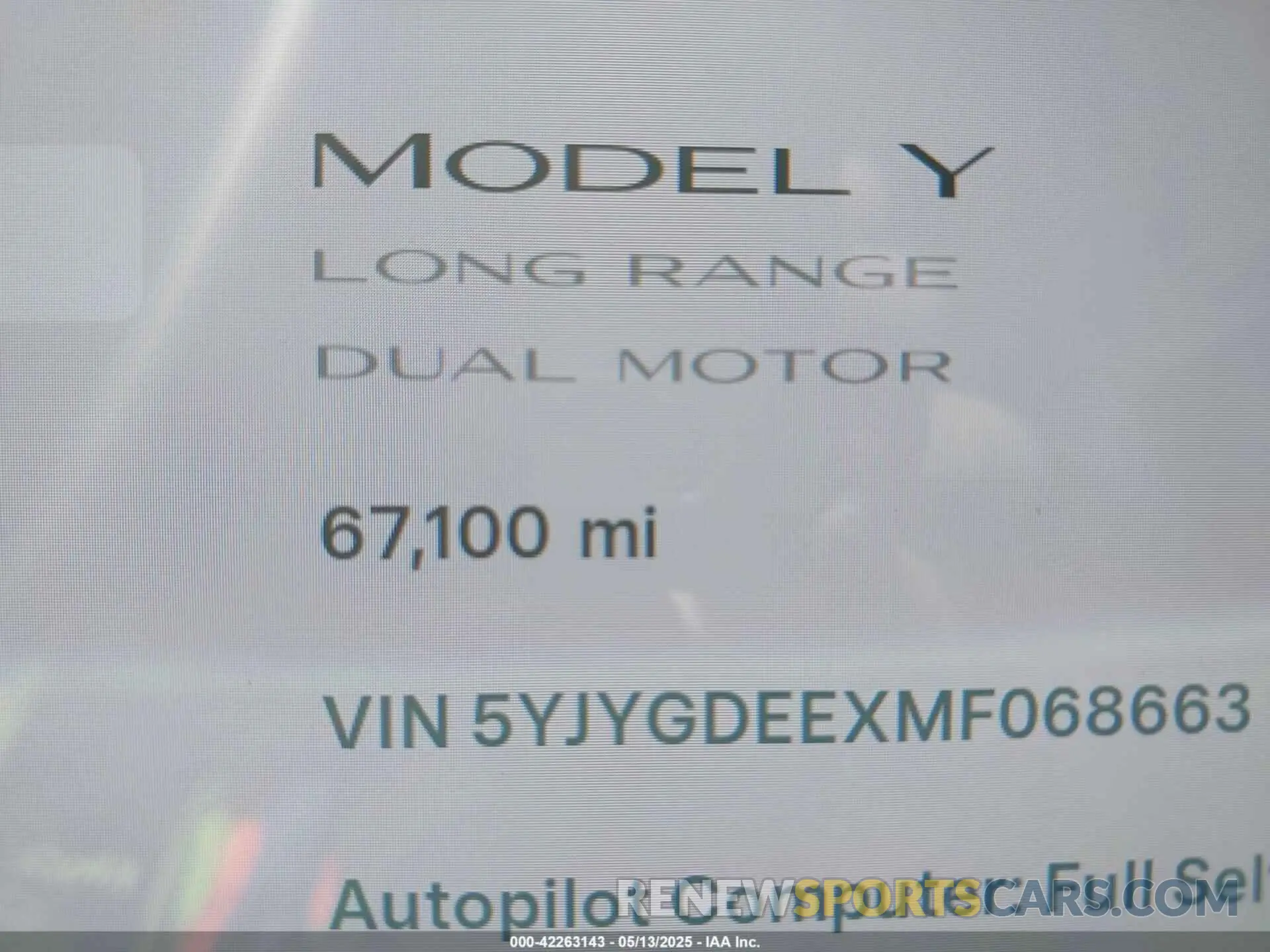 14 Photograph of a damaged car 5YJYGDEEXMF068663 TESLA MODEL Y 2021