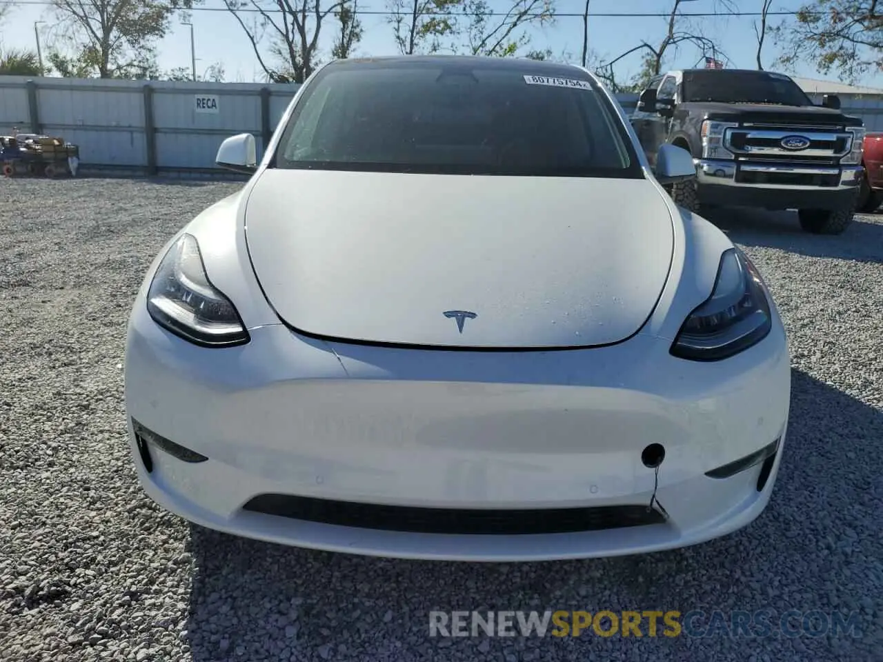 5 Фотография поврежденного автомобиля 5YJYGDEEXMF077587 TESLA MODEL Y 2021