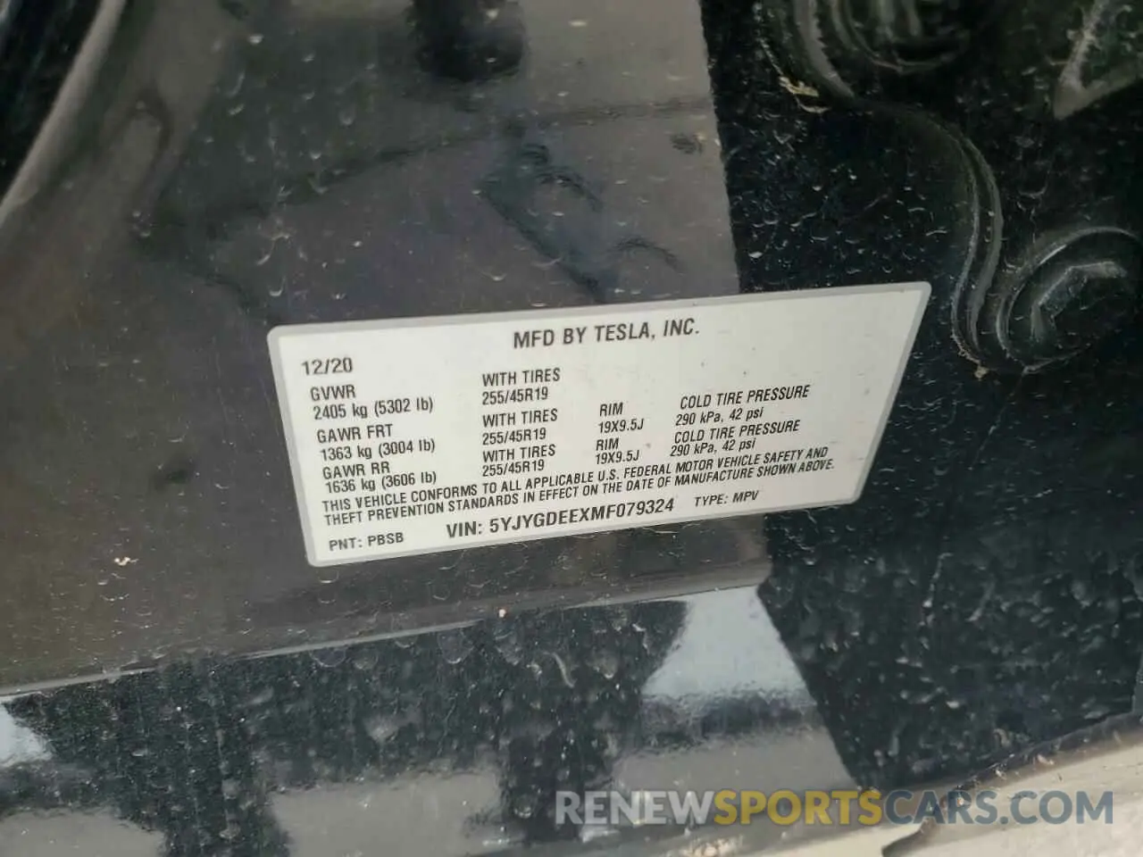 12 Фотография поврежденного автомобиля 5YJYGDEEXMF079324 TESLA MODEL Y 2021