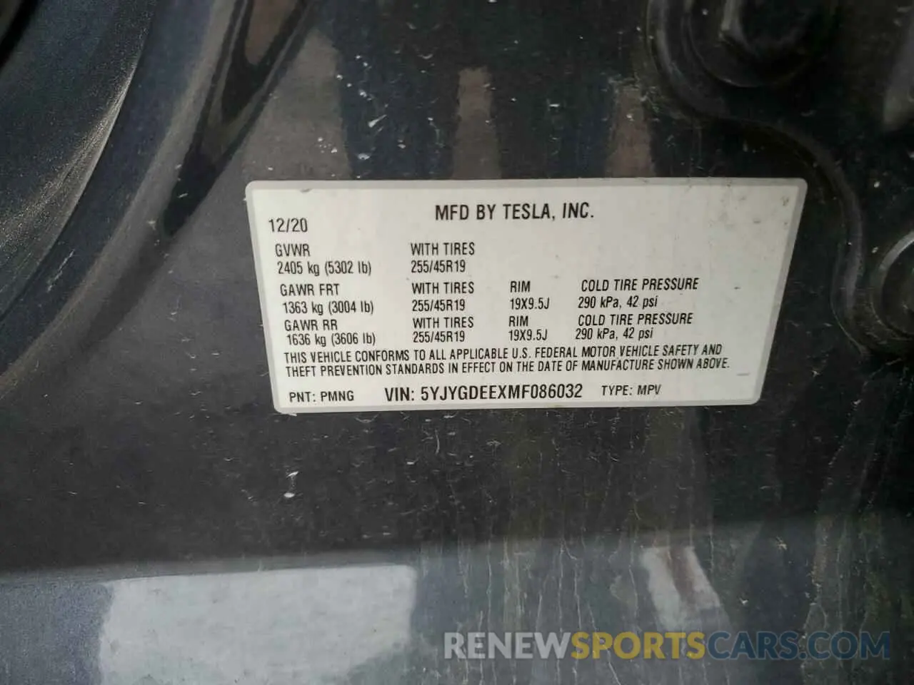 13 Фотография поврежденного автомобиля 5YJYGDEEXMF086032 TESLA MODEL Y 2021