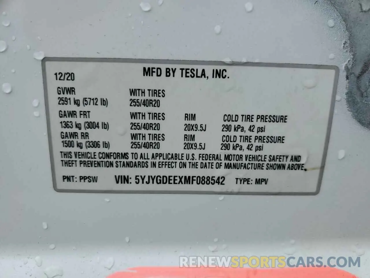 13 Фотография поврежденного автомобиля 5YJYGDEEXMF088542 TESLA MODEL Y 2021