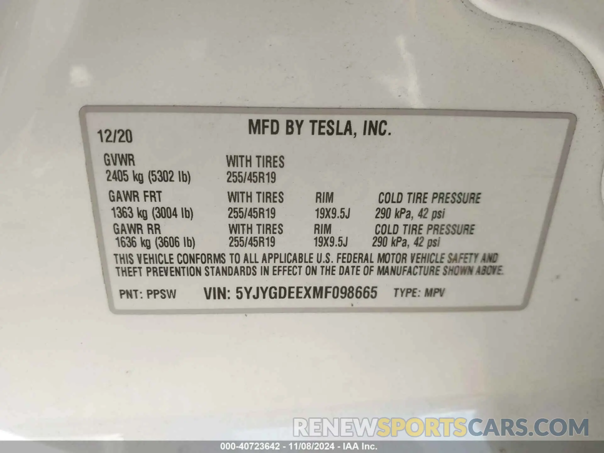 9 Photograph of a damaged car 5YJYGDEEXMF098665 TESLA MODEL Y 2021