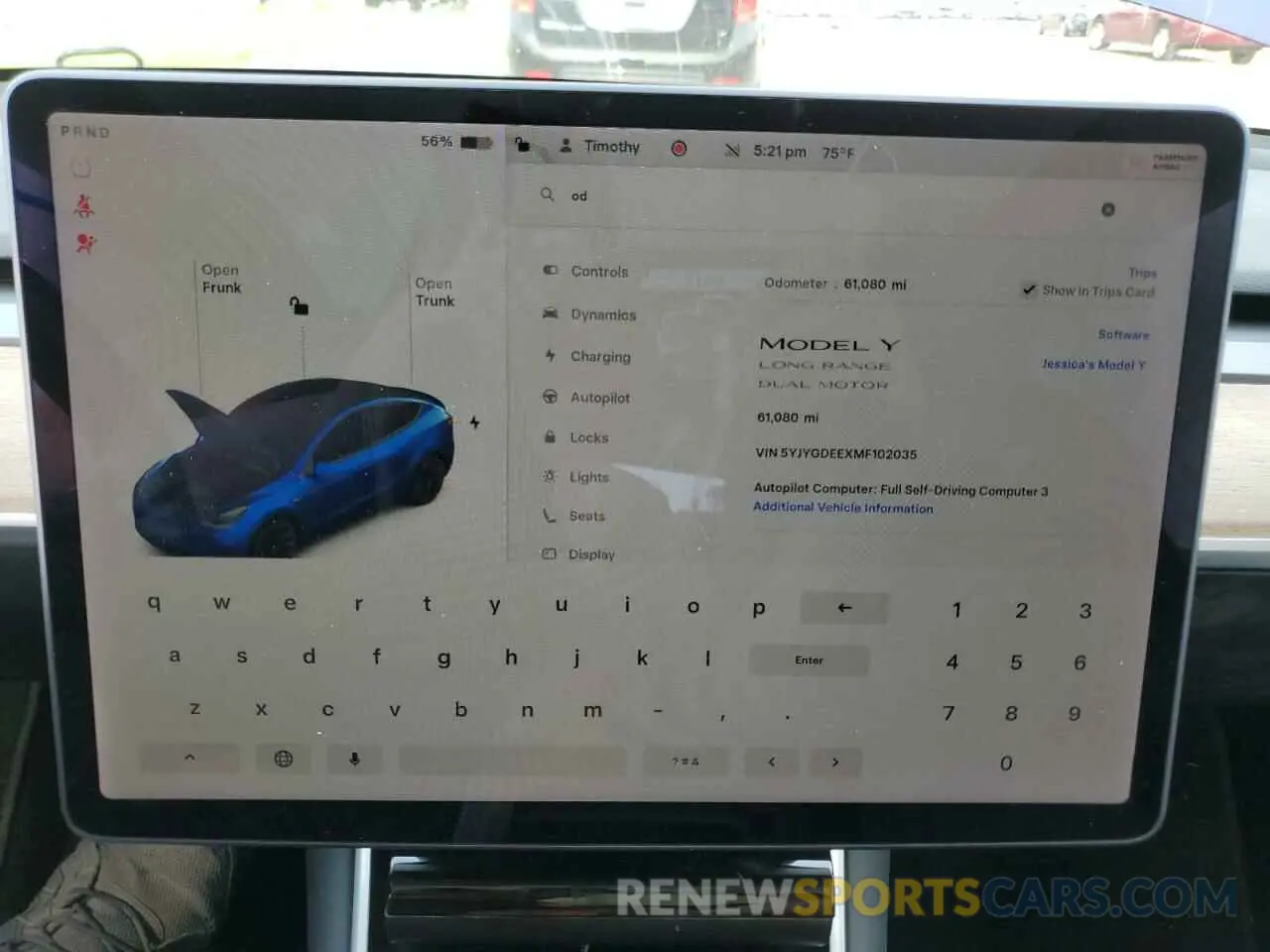 9 Фотография поврежденного автомобиля 5YJYGDEEXMF102035 TESLA MODEL Y 2021