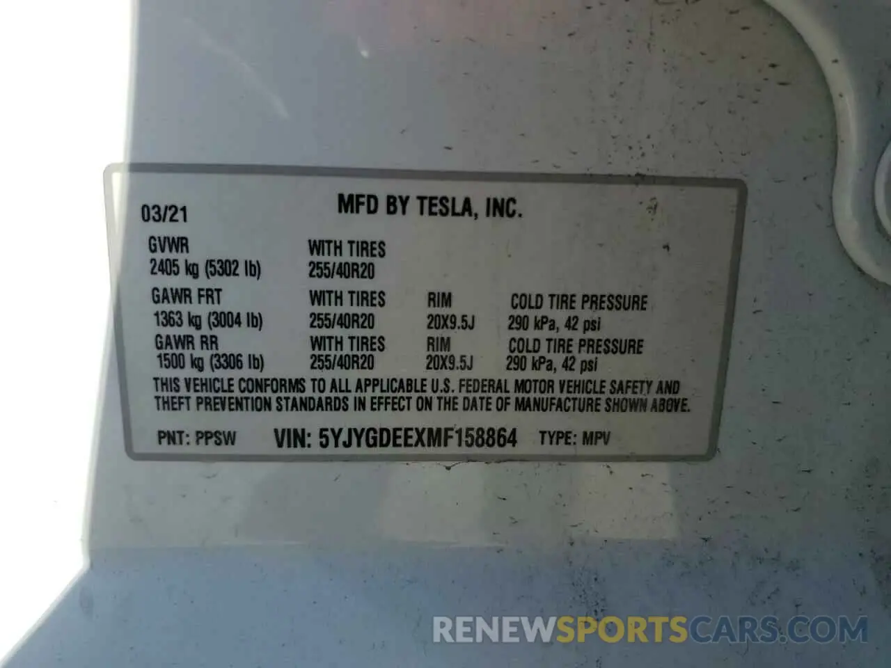 13 Photograph of a damaged car 5YJYGDEEXMF158864 TESLA MODEL Y 2021