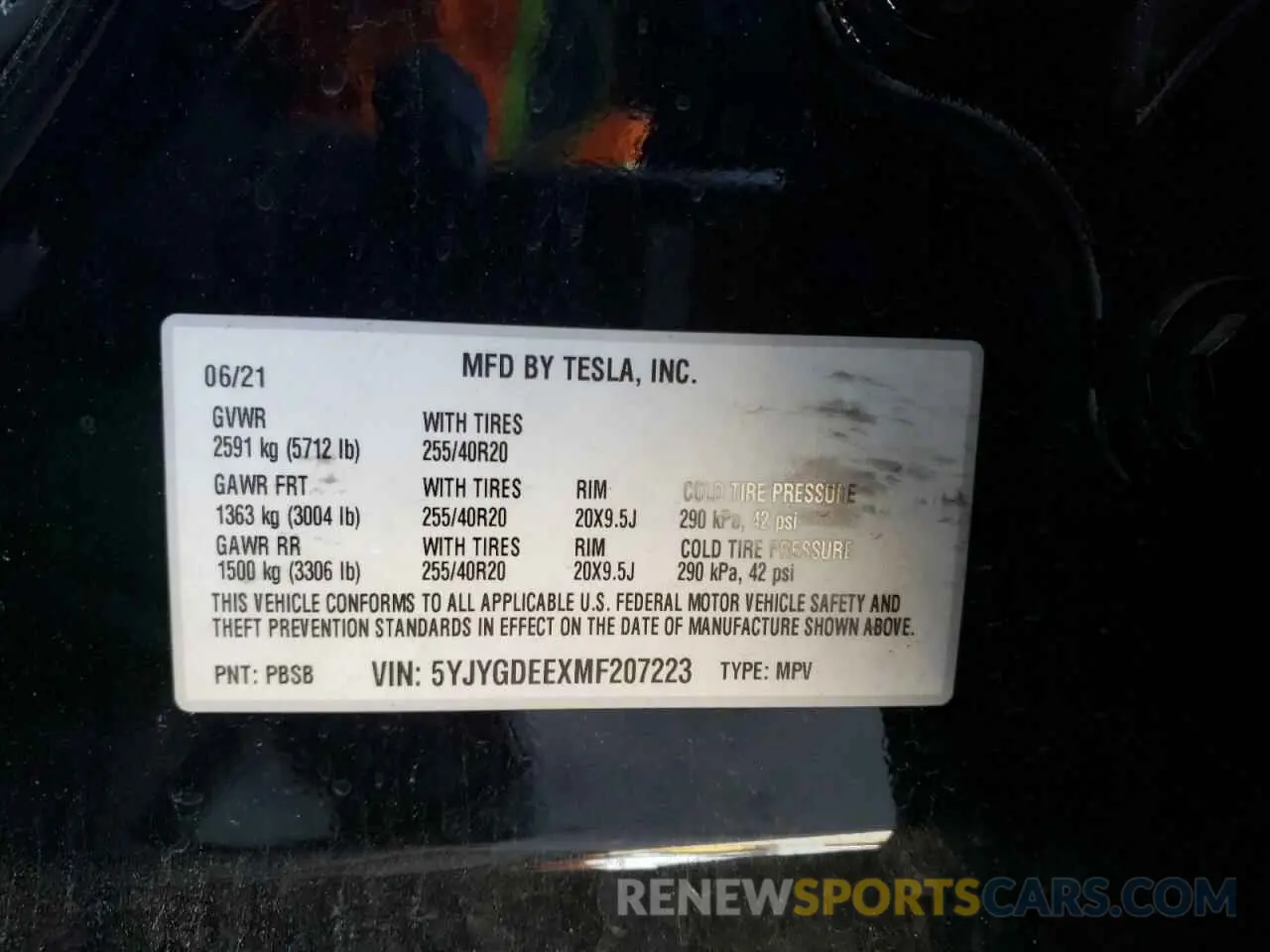 14 Photograph of a damaged car 5YJYGDEEXMF207223 TESLA MODEL Y 2021