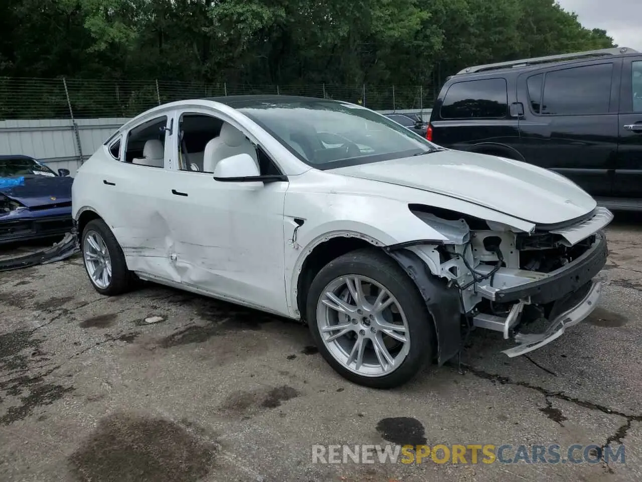 4 Фотография поврежденного автомобиля 5YJYGDEEXMF293455 TESLA MODEL Y 2021