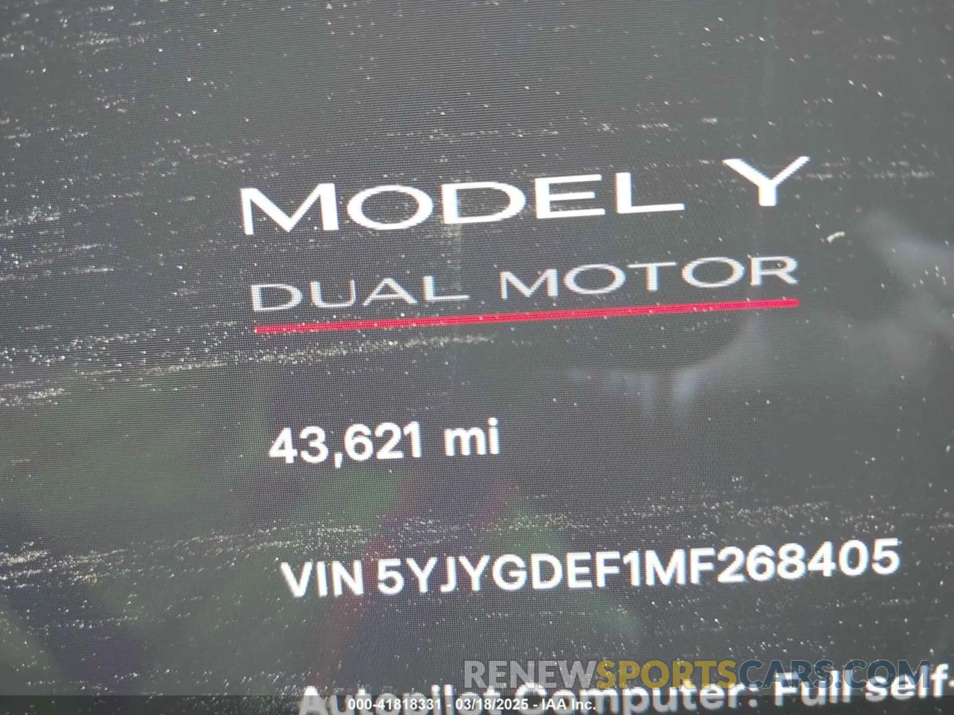 15 Photograph of a damaged car 5YJYGDEF1MF268405 TESLA MODEL Y 2021