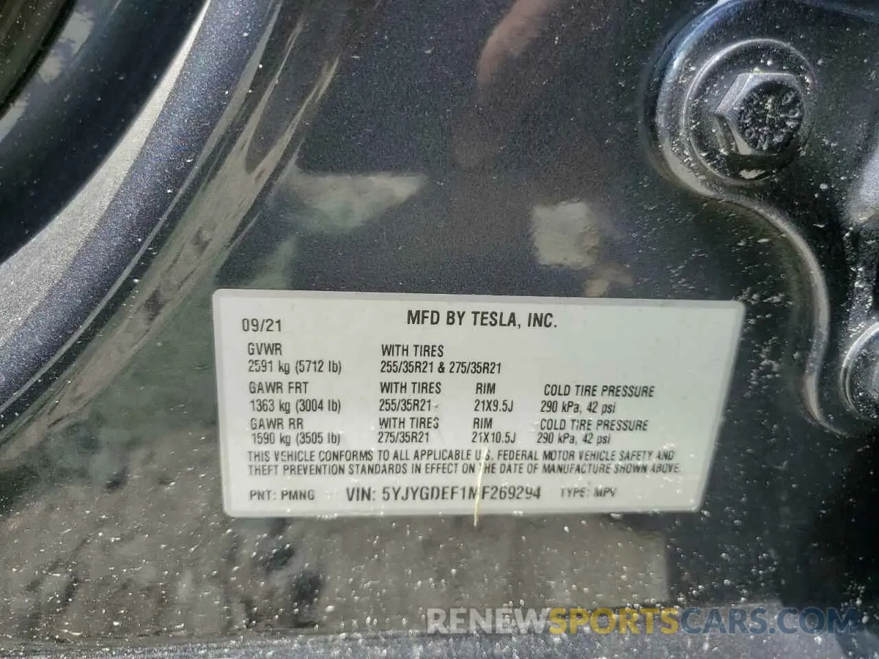 12 Photograph of a damaged car 5YJYGDEF1MF269294 TESLA MODEL Y 2021