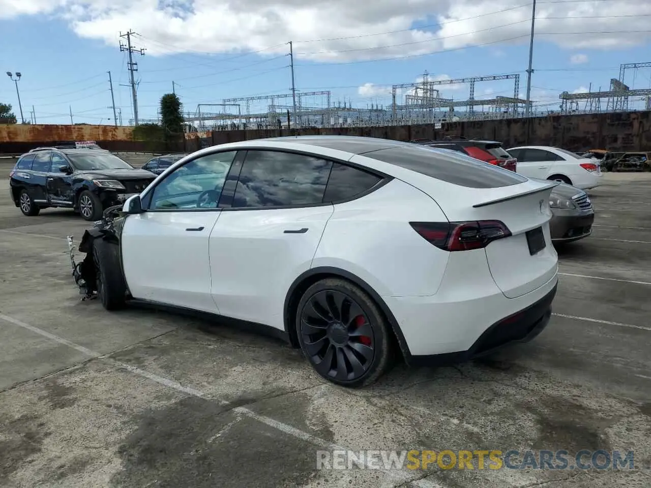 2 Photograph of a damaged car 5YJYGDEF2MF157829 TESLA MODEL Y 2021