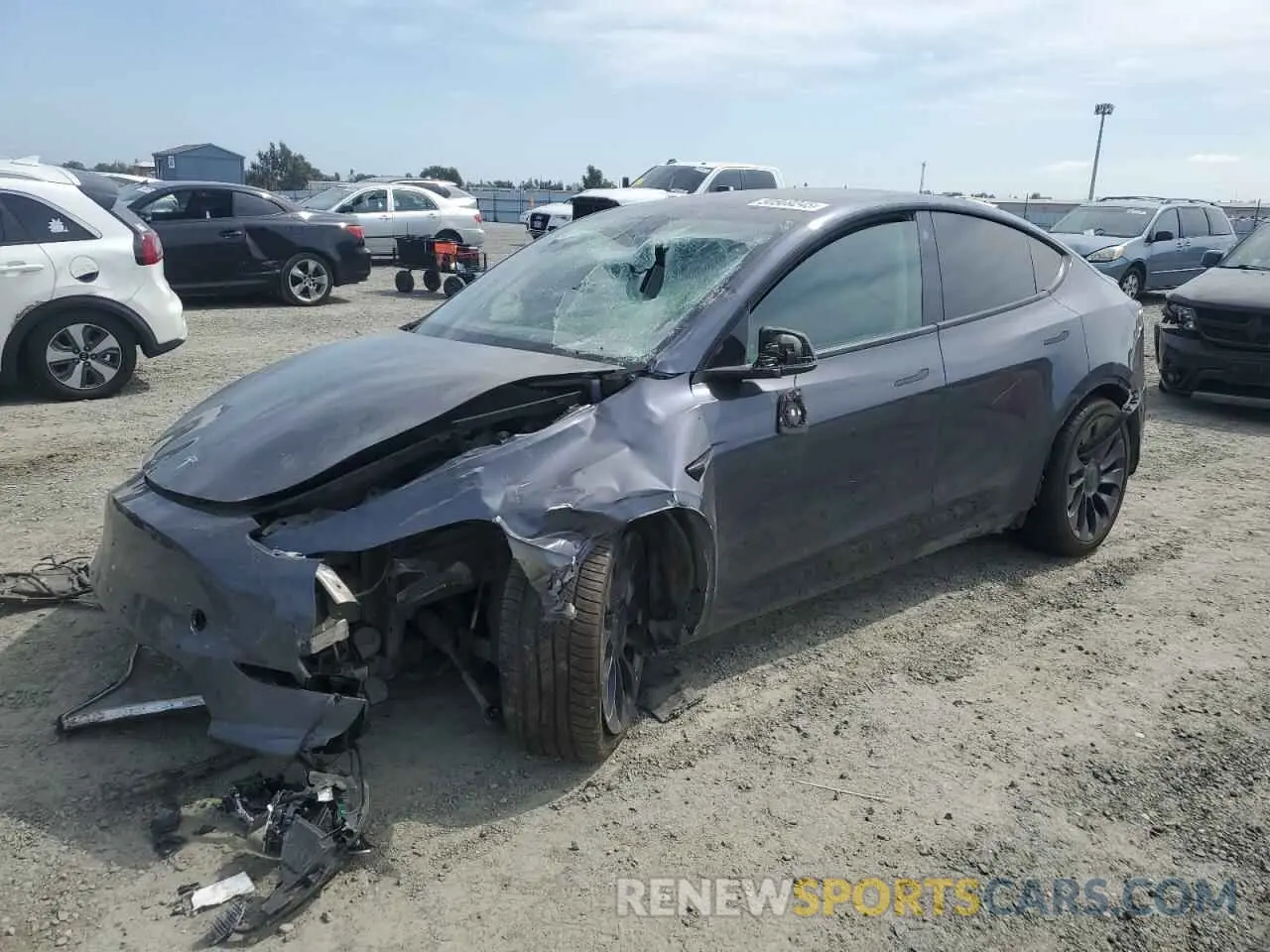 1 Photograph of a damaged car 5YJYGDEF2MF262273 TESLA MODEL Y 2021