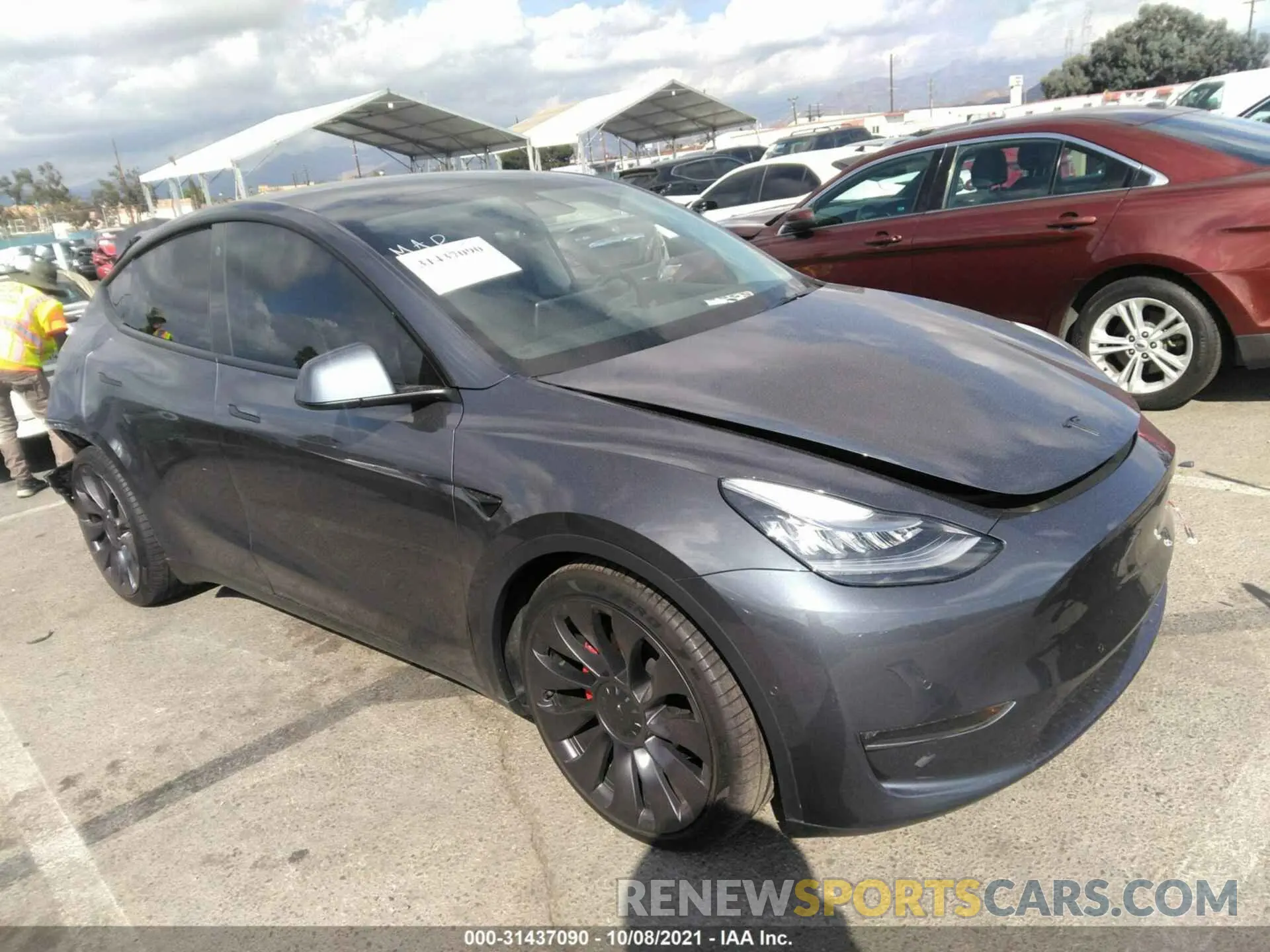1 Photograph of a damaged car 5YJYGDEF4MF096600 TESLA MODEL Y 2021