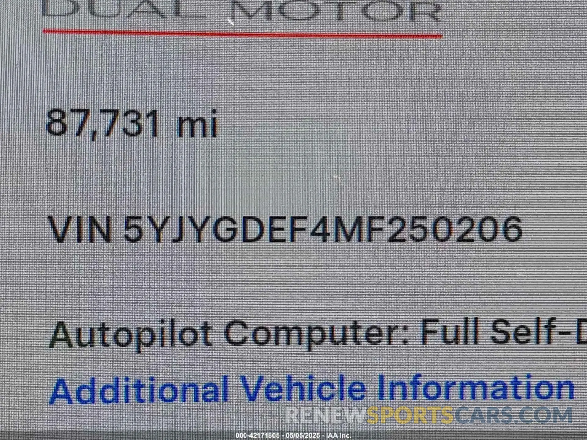 9 Фотография поврежденного автомобиля 5YJYGDEF4MF250206 TESLA MODEL Y 2021