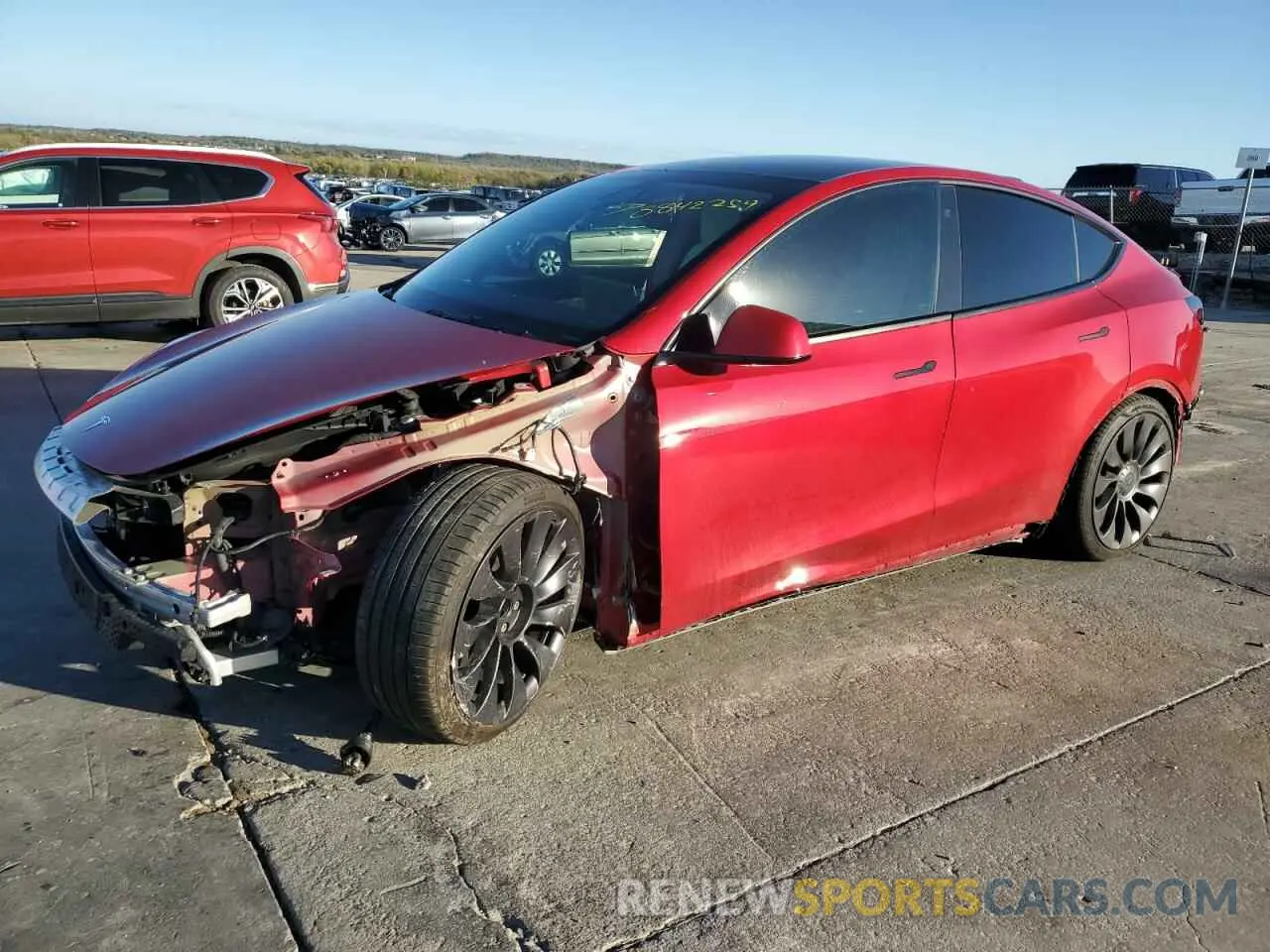 1 Photograph of a damaged car 5YJYGDEF5MF215562 TESLA MODEL Y 2021