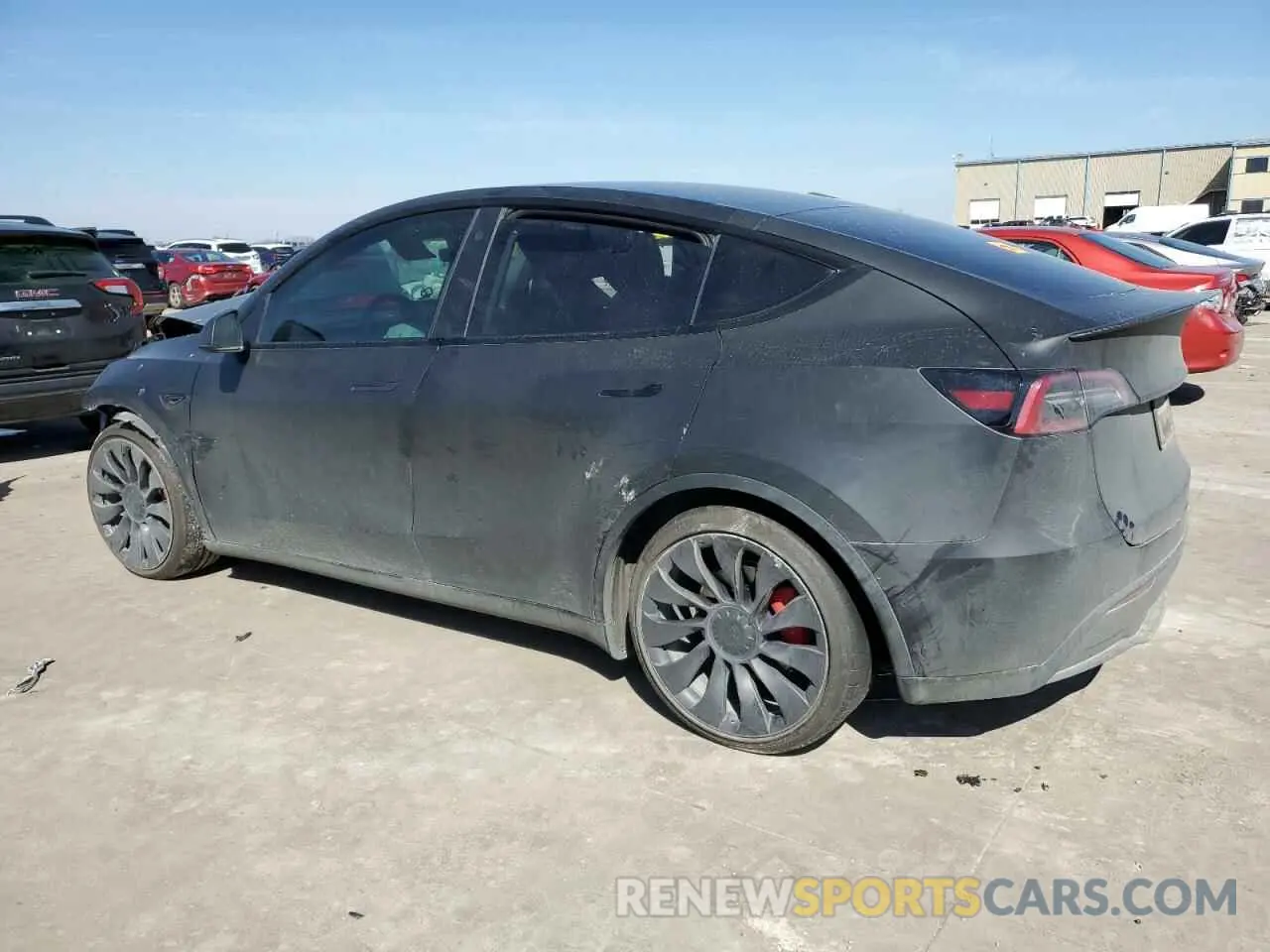 2 Photograph of a damaged car 5YJYGDEF5MF256225 TESLA MODEL Y 2021