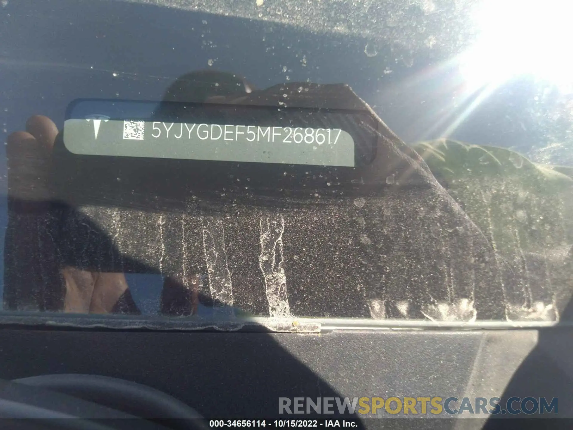 9 Photograph of a damaged car 5YJYGDEF5MF268617 TESLA MODEL Y 2021