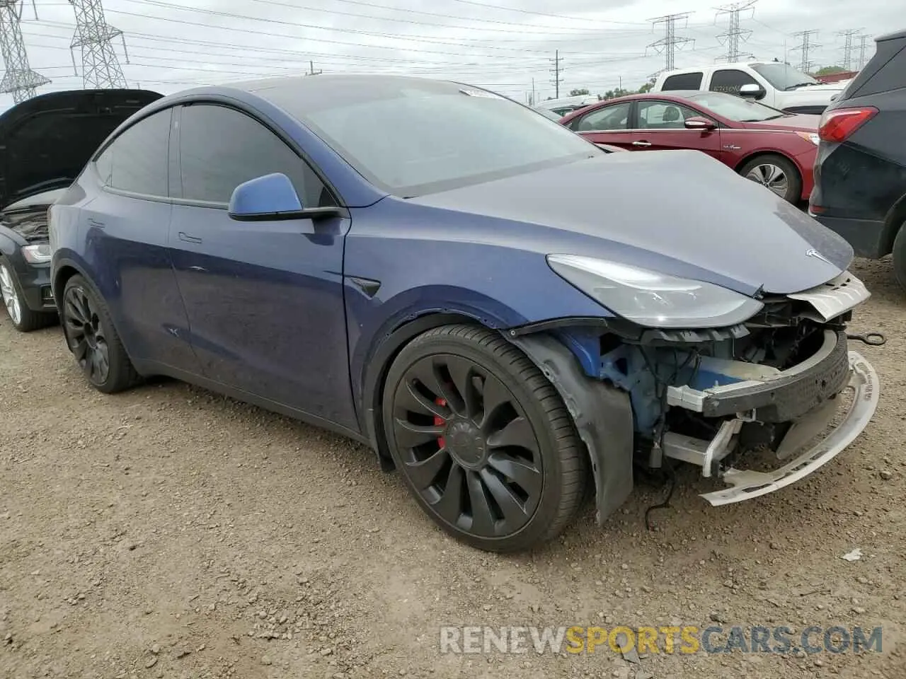 4 Фотография поврежденного автомобиля 5YJYGDEF7MF194987 TESLA MODEL Y 2021