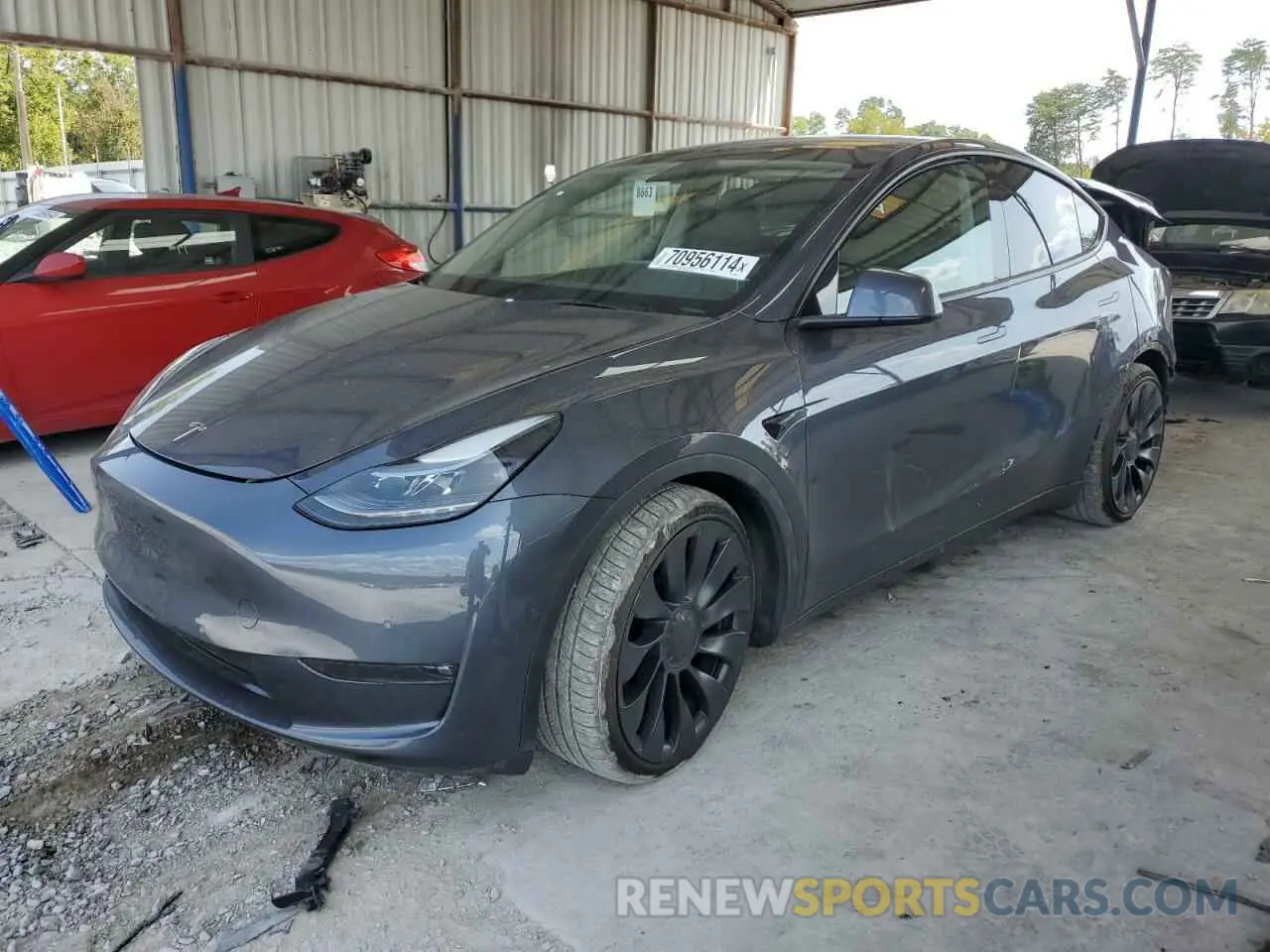 1 Photograph of a damaged car 5YJYGDEF9MF202104 TESLA MODEL Y 2021