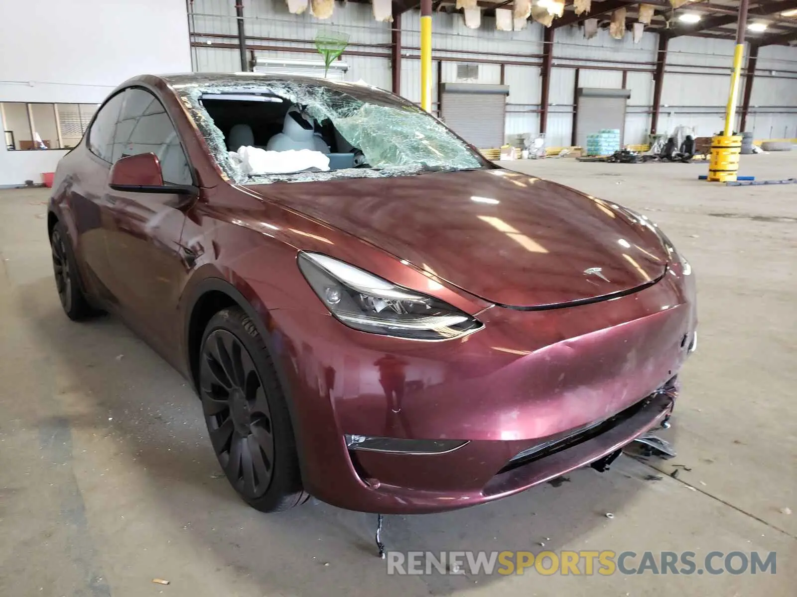 1 Photograph of a damaged car 5YJYGDEFXMF124609 TESLA MODEL Y 2021