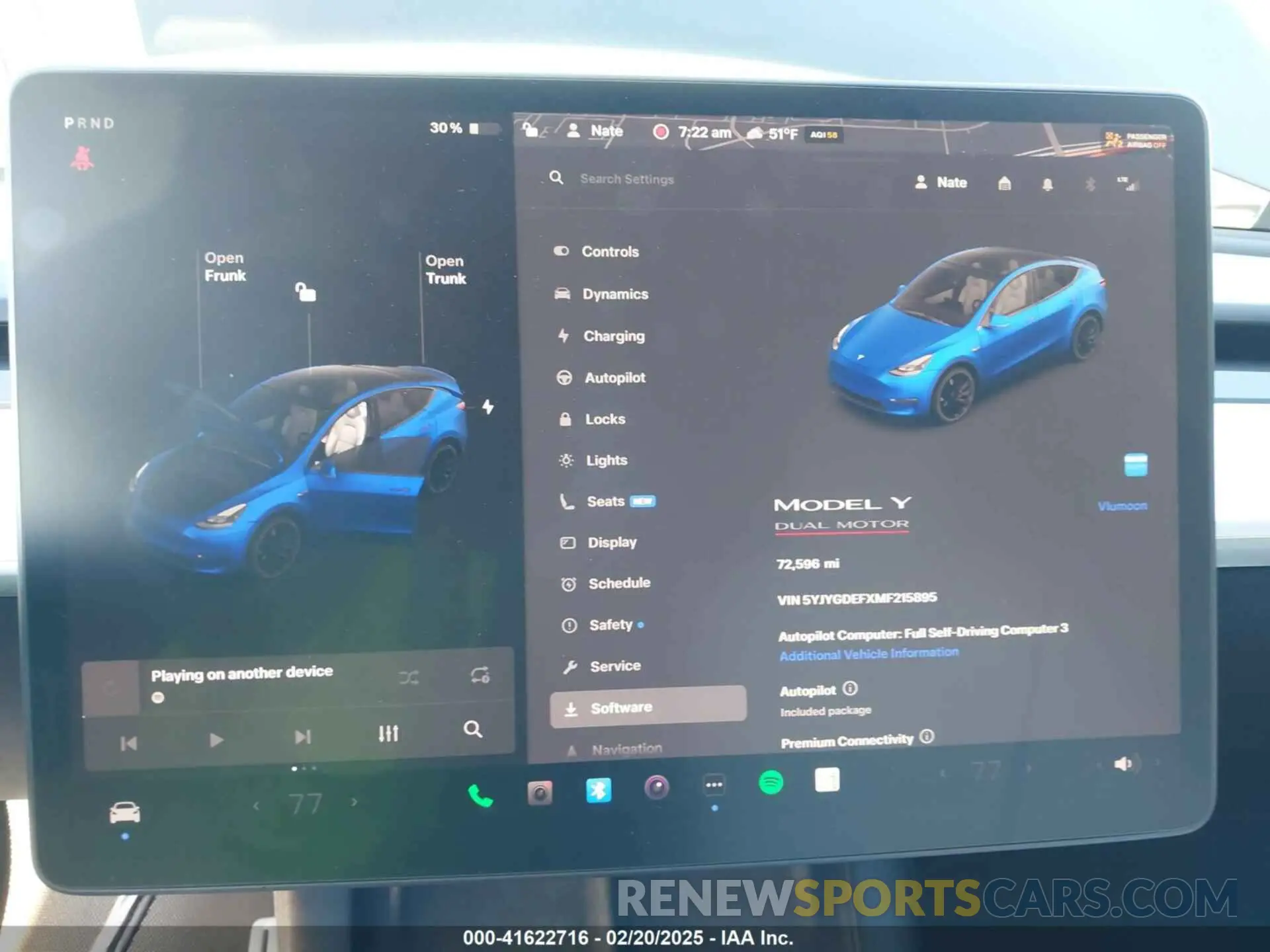 7 Фотография поврежденного автомобиля 5YJYGDEFXMF215895 TESLA MODEL Y 2021