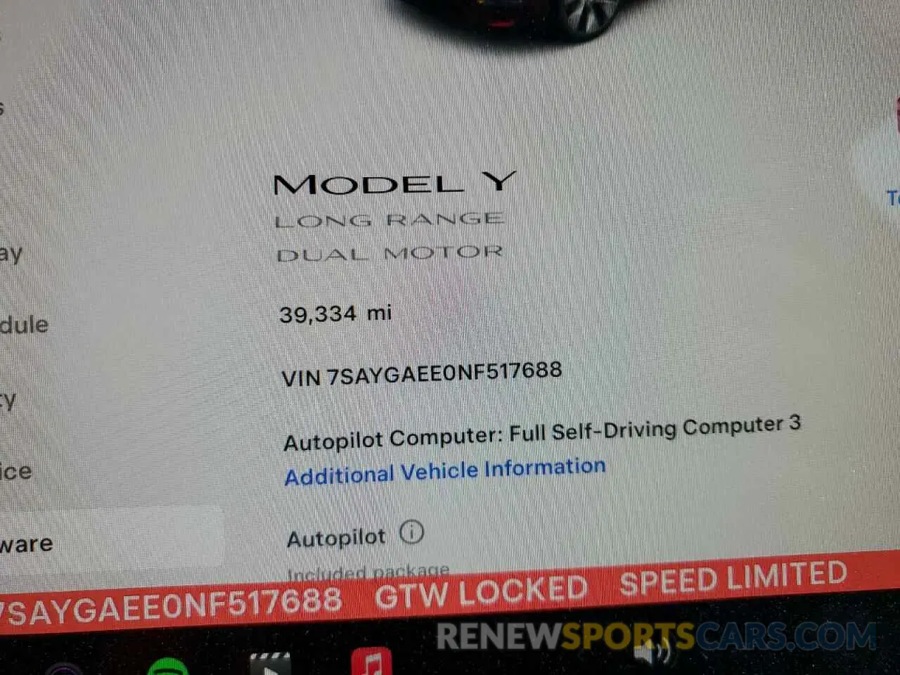 9 Фотография поврежденного автомобиля 7SAYGAEE0NF517688 TESLA MODEL Y 2022
