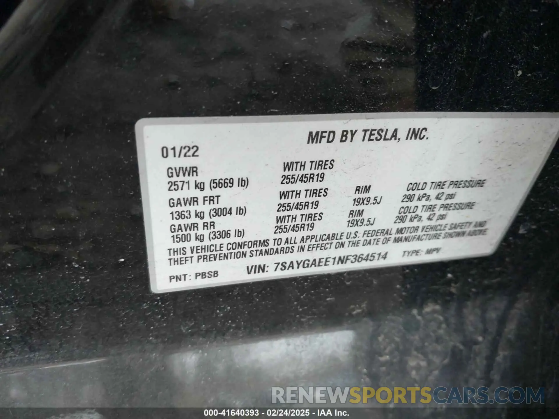 9 Photograph of a damaged car 7SAYGAEE1NF364514 TESLA MODEL Y 2022