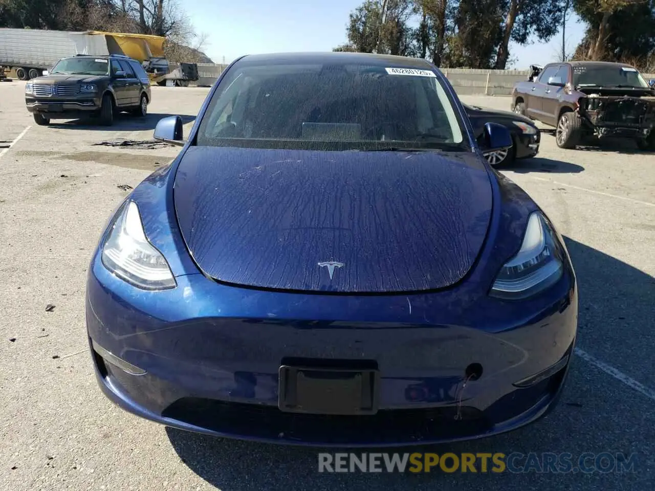 5 Фотография поврежденного автомобиля 7SAYGAEE1NF365744 TESLA MODEL Y 2022