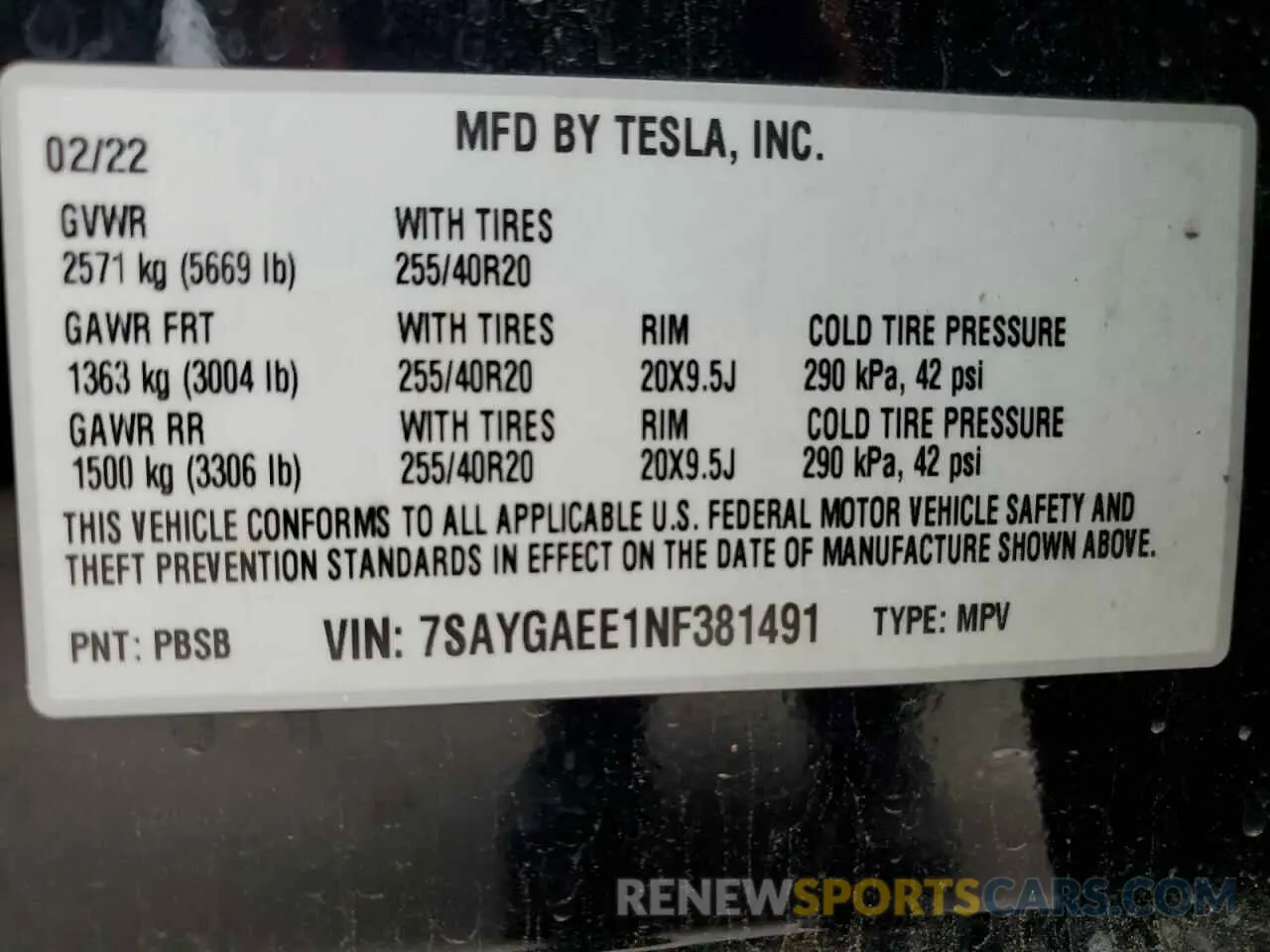 12 Photograph of a damaged car 7SAYGAEE1NF381491 TESLA MODEL Y 2022