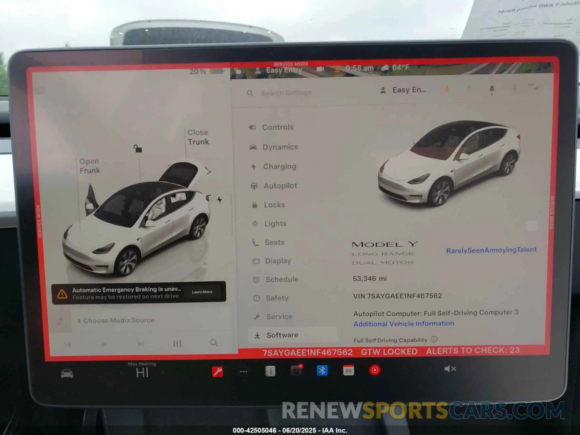 19 Фотография поврежденного автомобиля 7SAYGAEE1NF467562 TESLA MODEL Y 2022