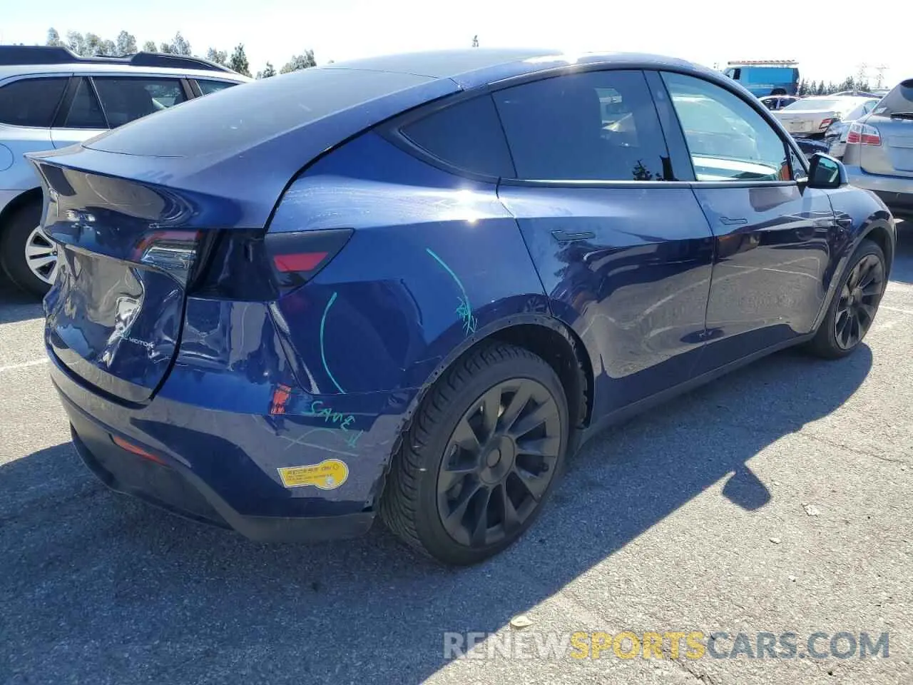 3 Фотография поврежденного автомобиля 7SAYGAEE3NF345396 TESLA MODEL Y 2022