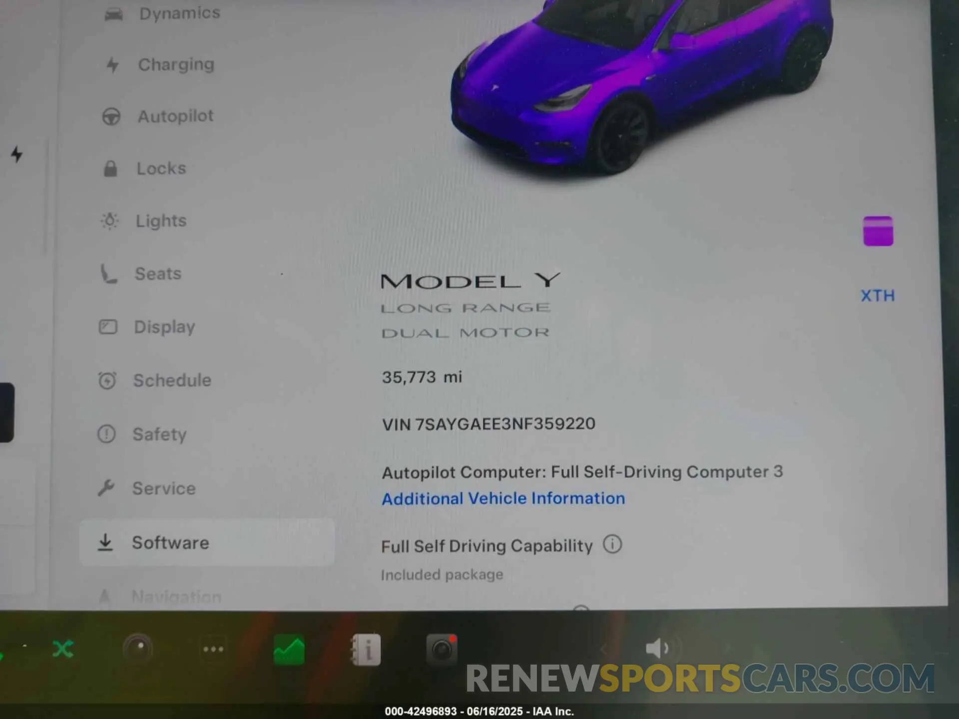 7 Photograph of a damaged car 7SAYGAEE3NF359220 TESLA MODEL Y 2022