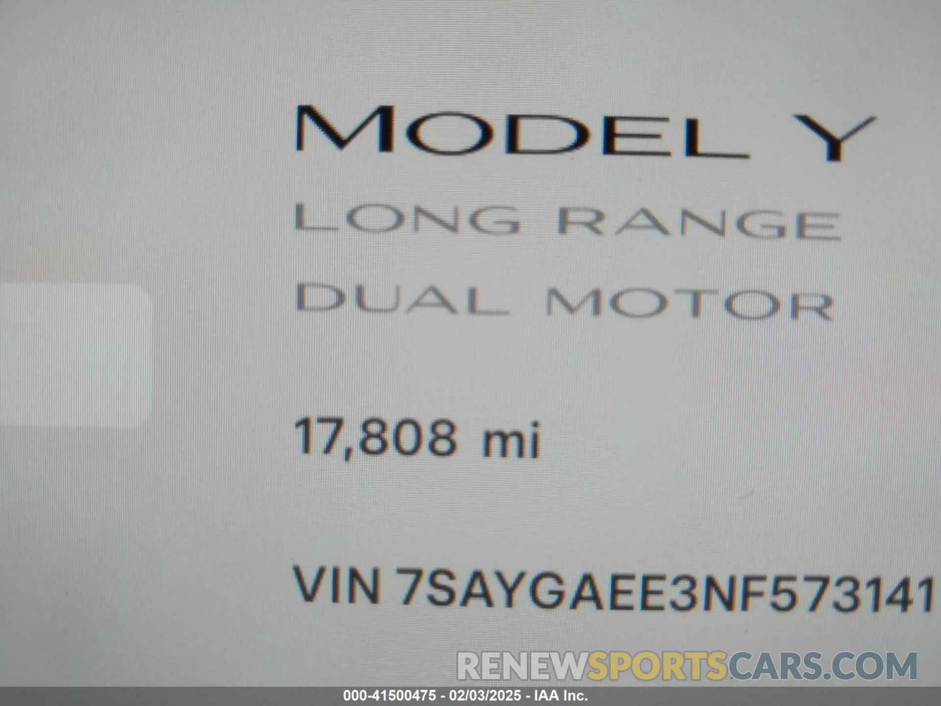 16 Фотография поврежденного автомобиля 7SAYGAEE3NF573141 TESLA MODEL Y 2022