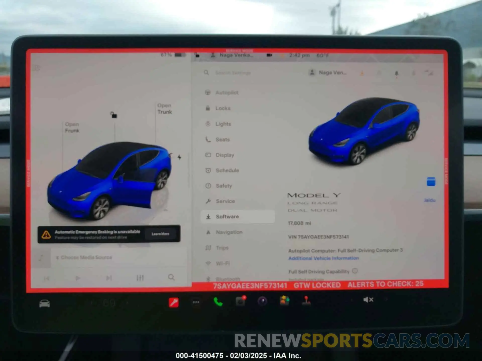 19 Фотография поврежденного автомобиля 7SAYGAEE3NF573141 TESLA MODEL Y 2022