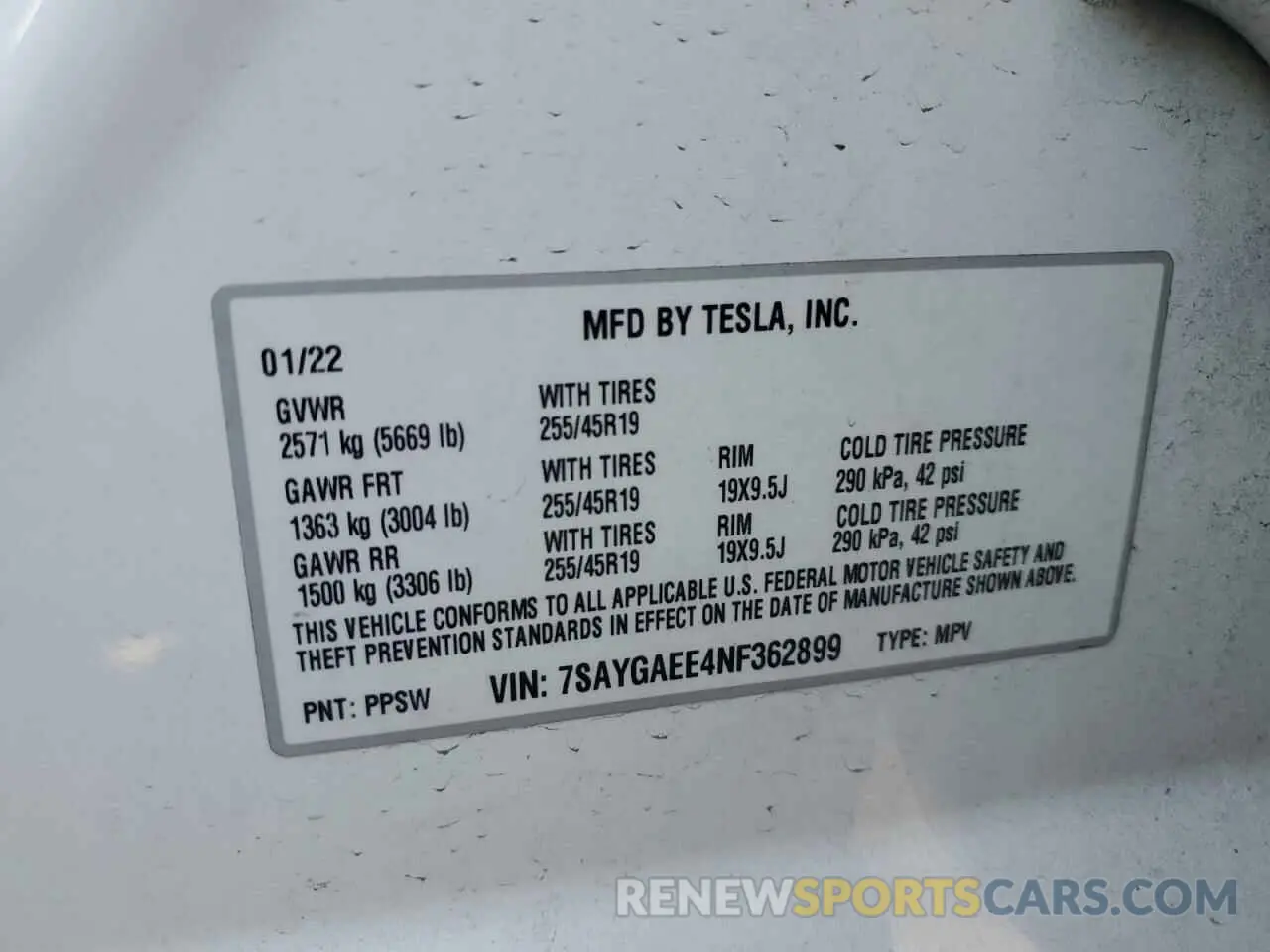 13 Photograph of a damaged car 7SAYGAEE4NF362899 TESLA MODEL Y 2022