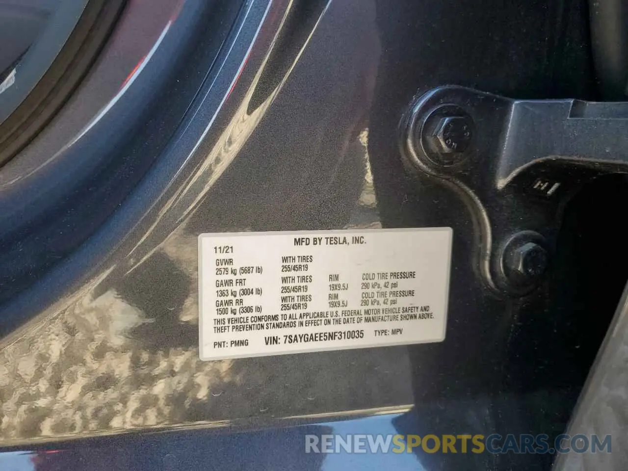 12 Фотография поврежденного автомобиля 7SAYGAEE5NF310035 TESLA MODEL Y 2022