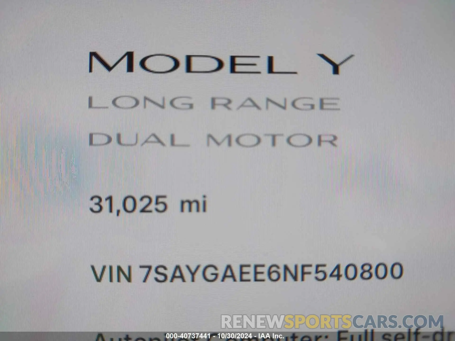 16 Photograph of a damaged car 7SAYGAEE6NF540800 TESLA MODEL Y 2022